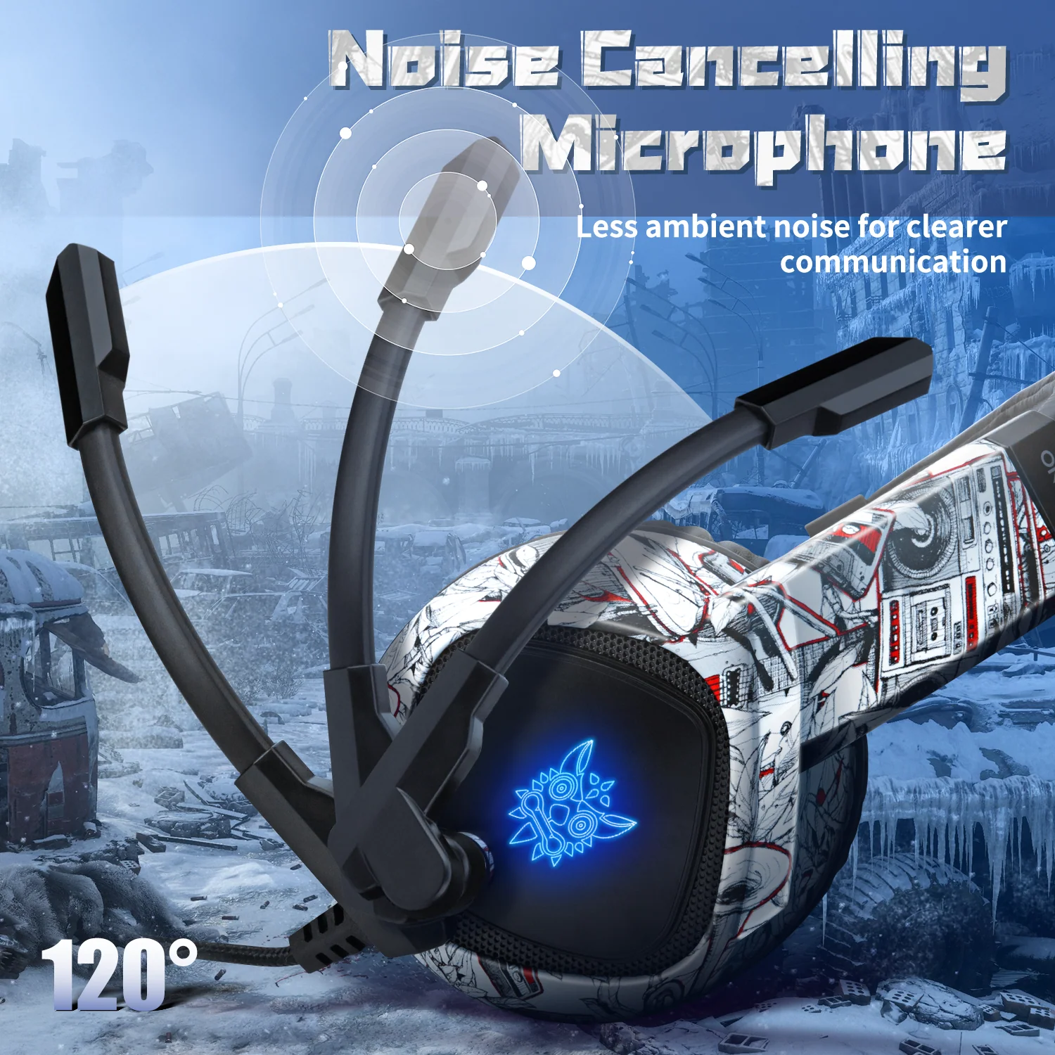 ONIKUMA K19 Professional Gaming Headphone with RGB LED Backlight - Image 11