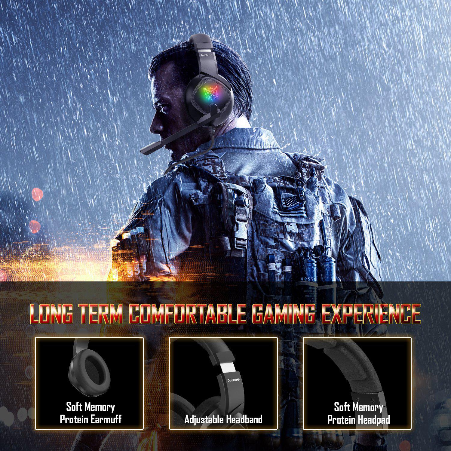 ONIKUMA K19 Professional Gaming Headphone with RGB LED Backlight - Image 5