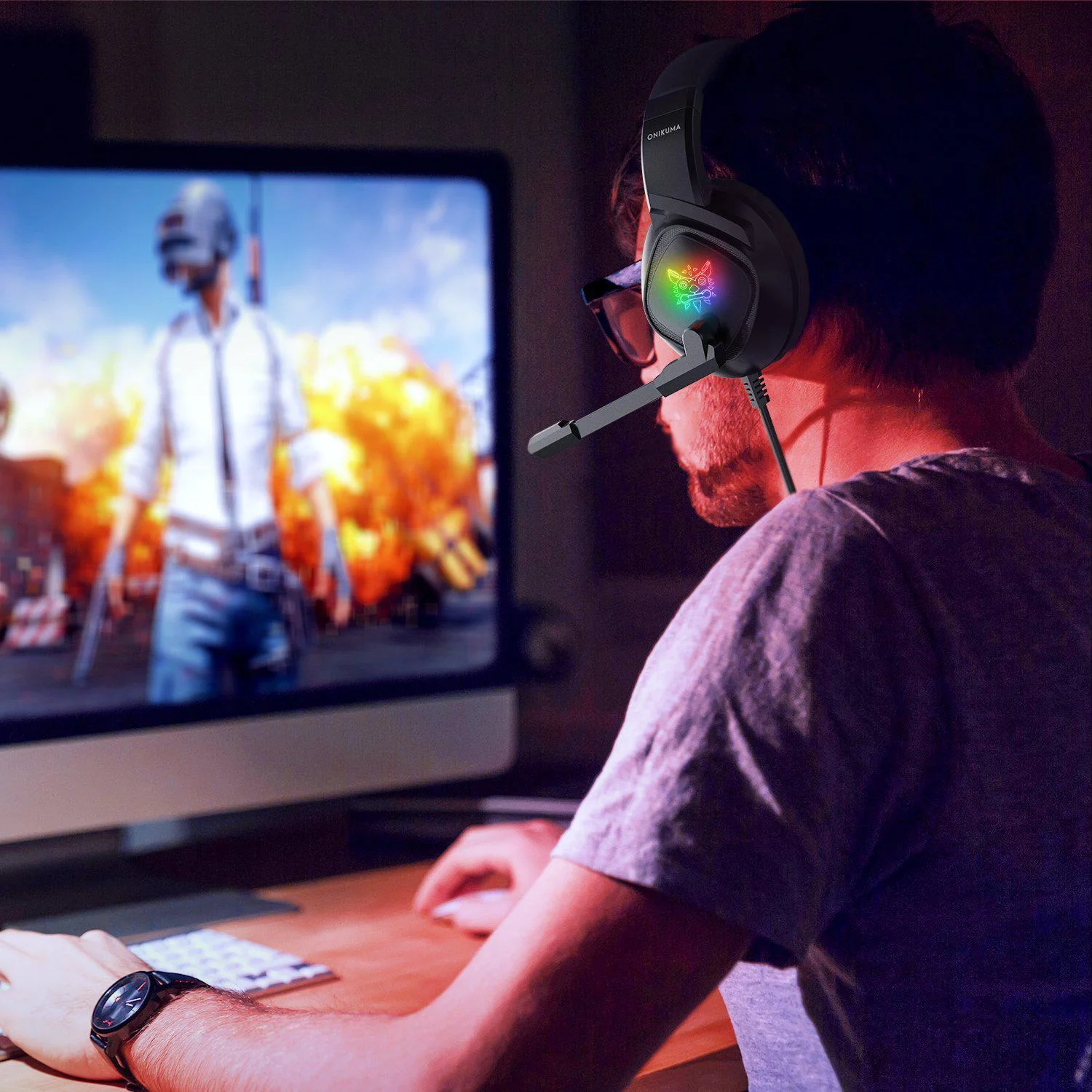 ONIKUMA K19 Professional Gaming Headphone with RGB LED Backlight - Image 6