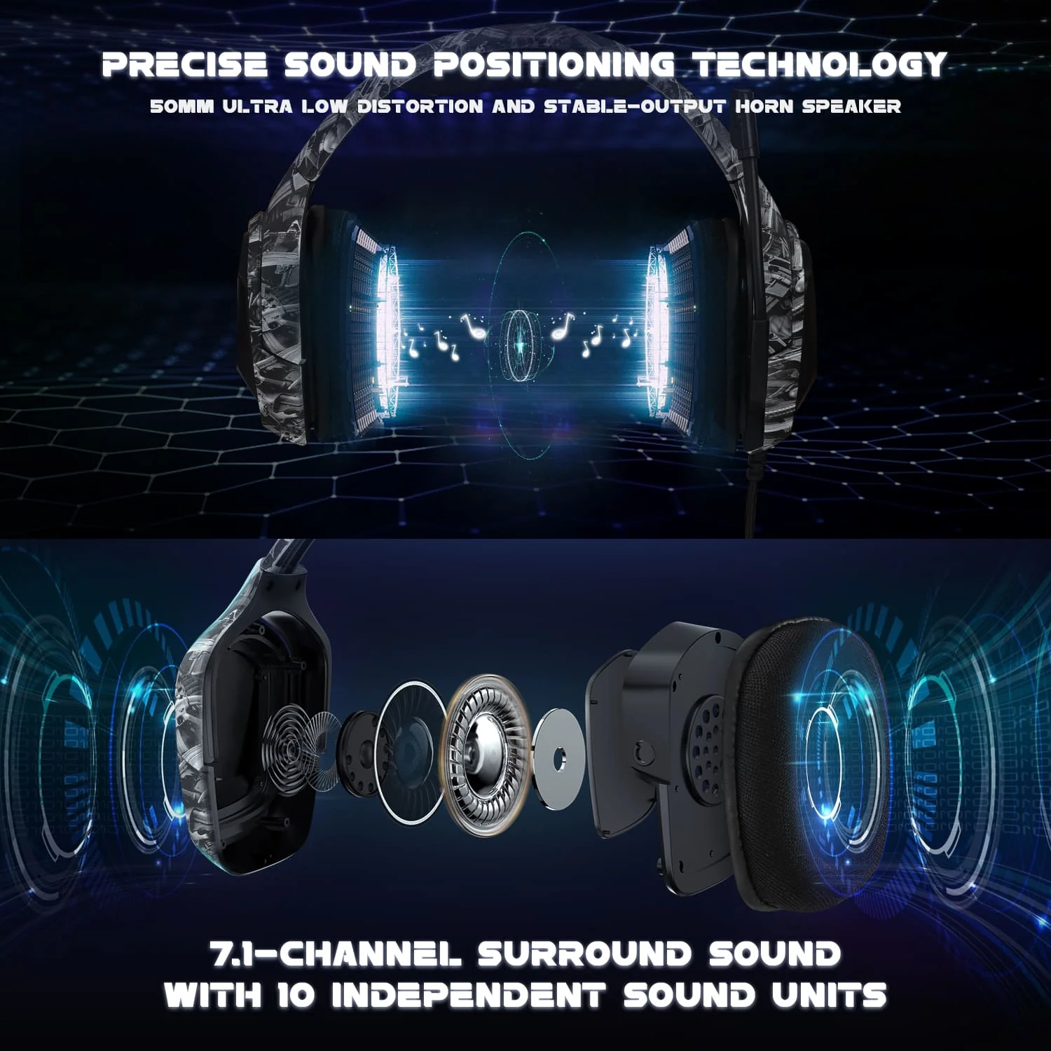 ONIKUMA K20 Wired Gaming Headsets With Microphone RGB Light - Image 8