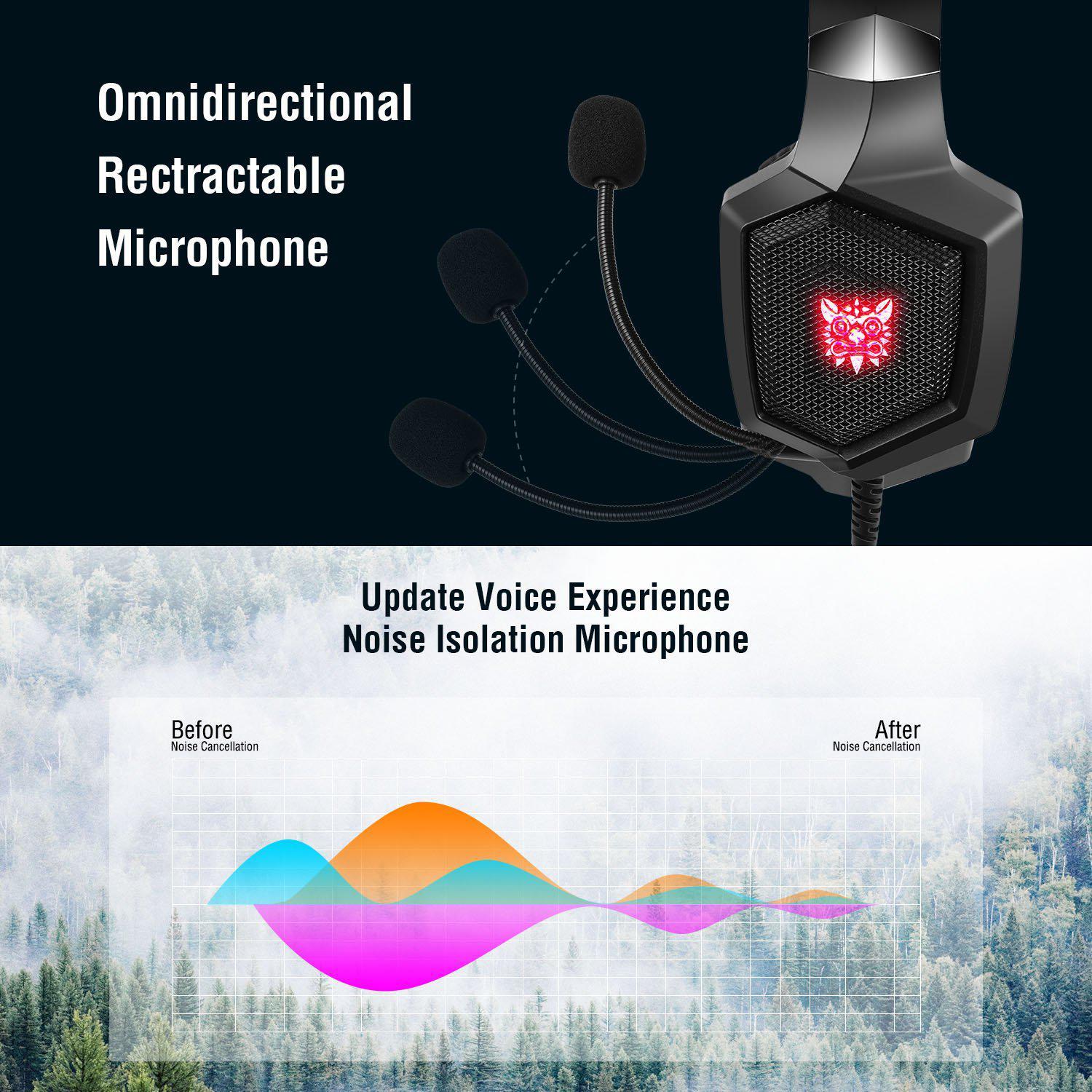 ONIKUMA K8 Wired Stereo Gaming Headphones With Mic LED Lights - Image 23