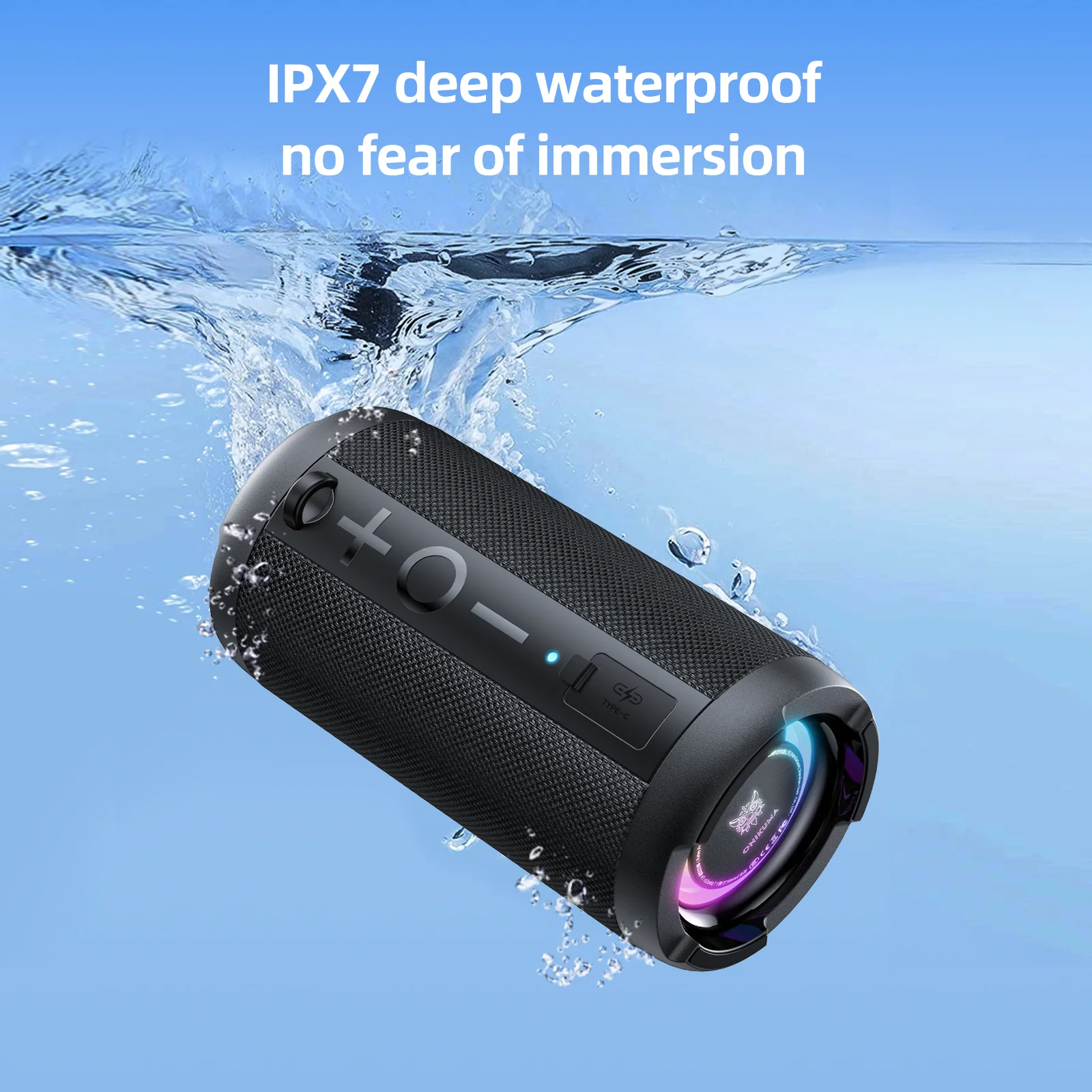 ONIKUMA L20 RGB Outdoor Bluetooth Portable Speaqker, IPX7 Waterproof Dual Speakers for TV Home Theater PC Gaming - Image 4