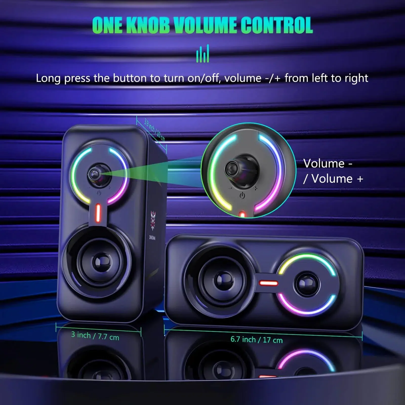 ONIKUMA L6 Multimedia Gaming Speaker with BT5.0 and AUX Mode - Image 3