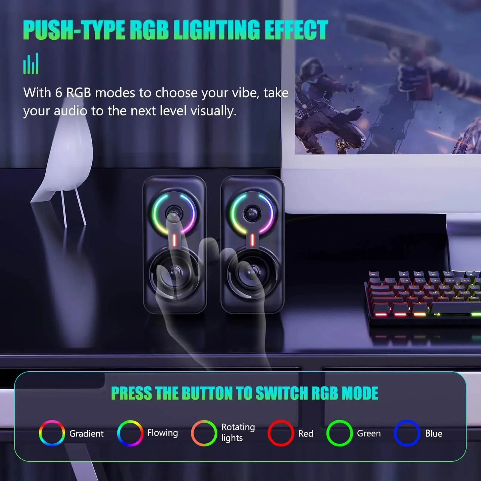 ONIKUMA L6 Multimedia Gaming Speaker with BT5.0 and AUX Mode - Image 5