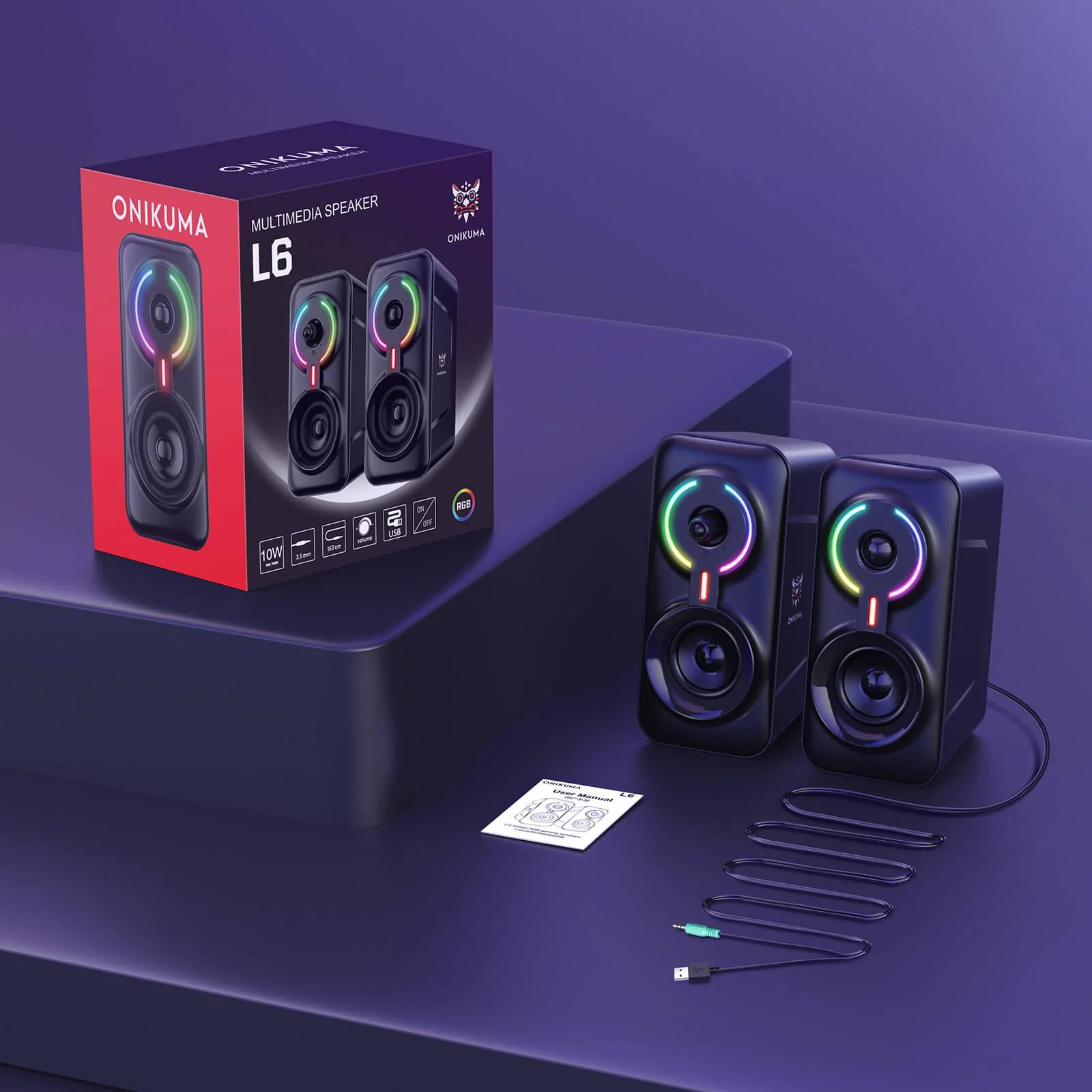 ONIKUMA L6 Multimedia Gaming Speaker with BT5.0 and AUX Mode - Image 8