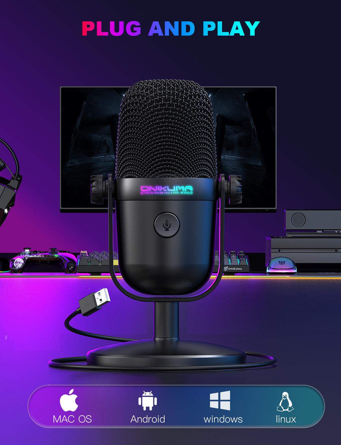 ONIKUMA M830 USB Condenser Gaming Microphone Mini USB Microphone - Image 4