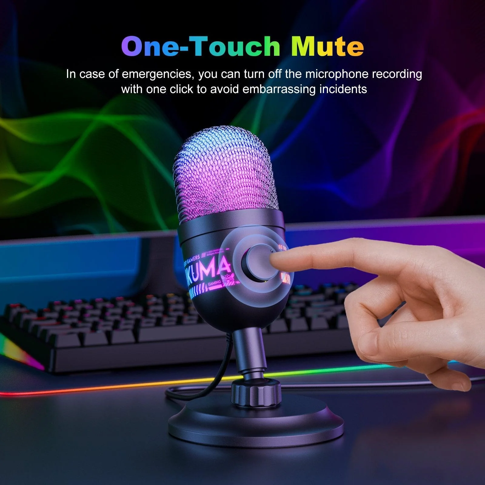 ONIKUMA M930 Studio RGB Microphone with 48KHz Capture & Smart Monitoring - Image 4