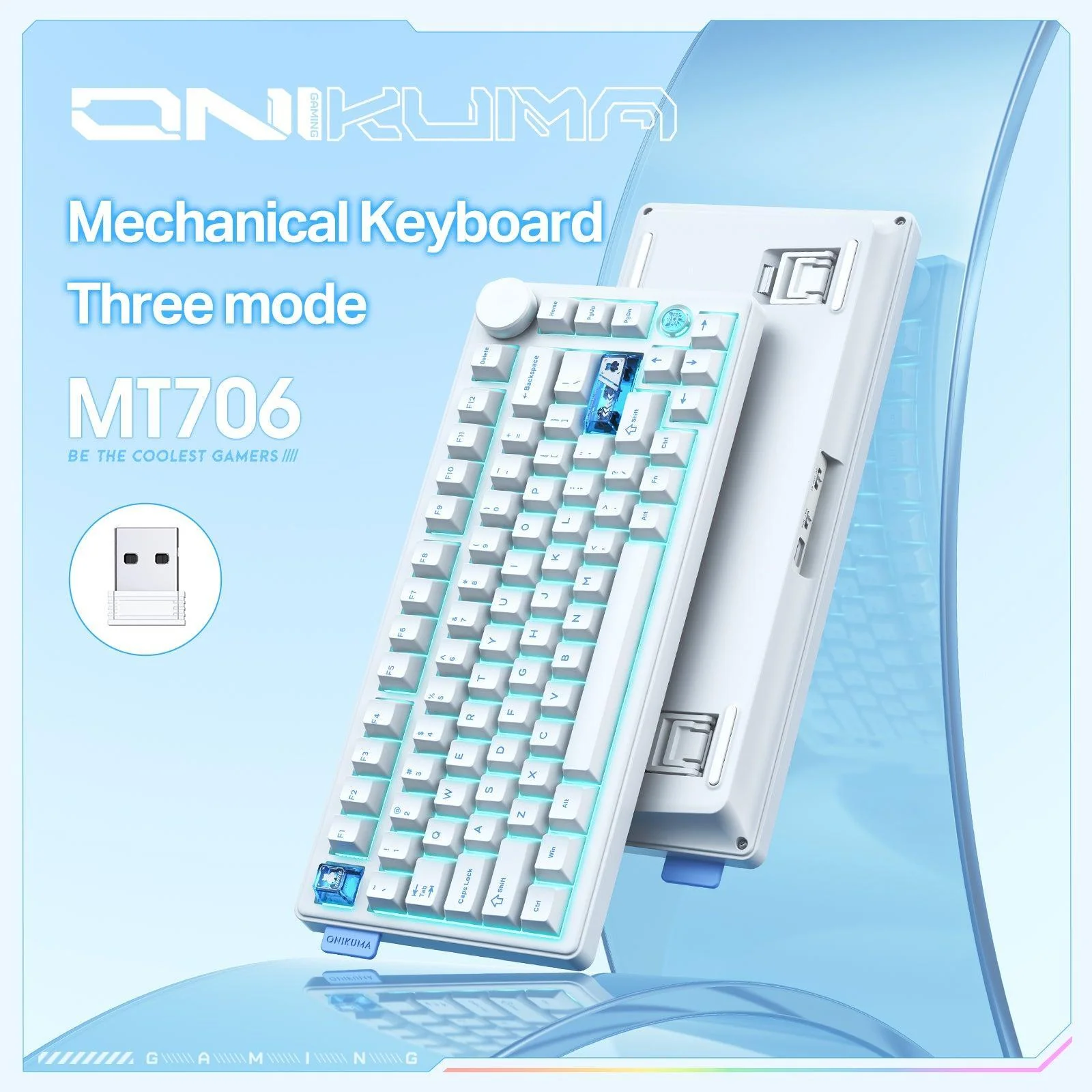 ONIKUMA MT706 81-key Triple-Mode Mechanical Keyboard - 1ms Gasket Mount for Esports - Image 3