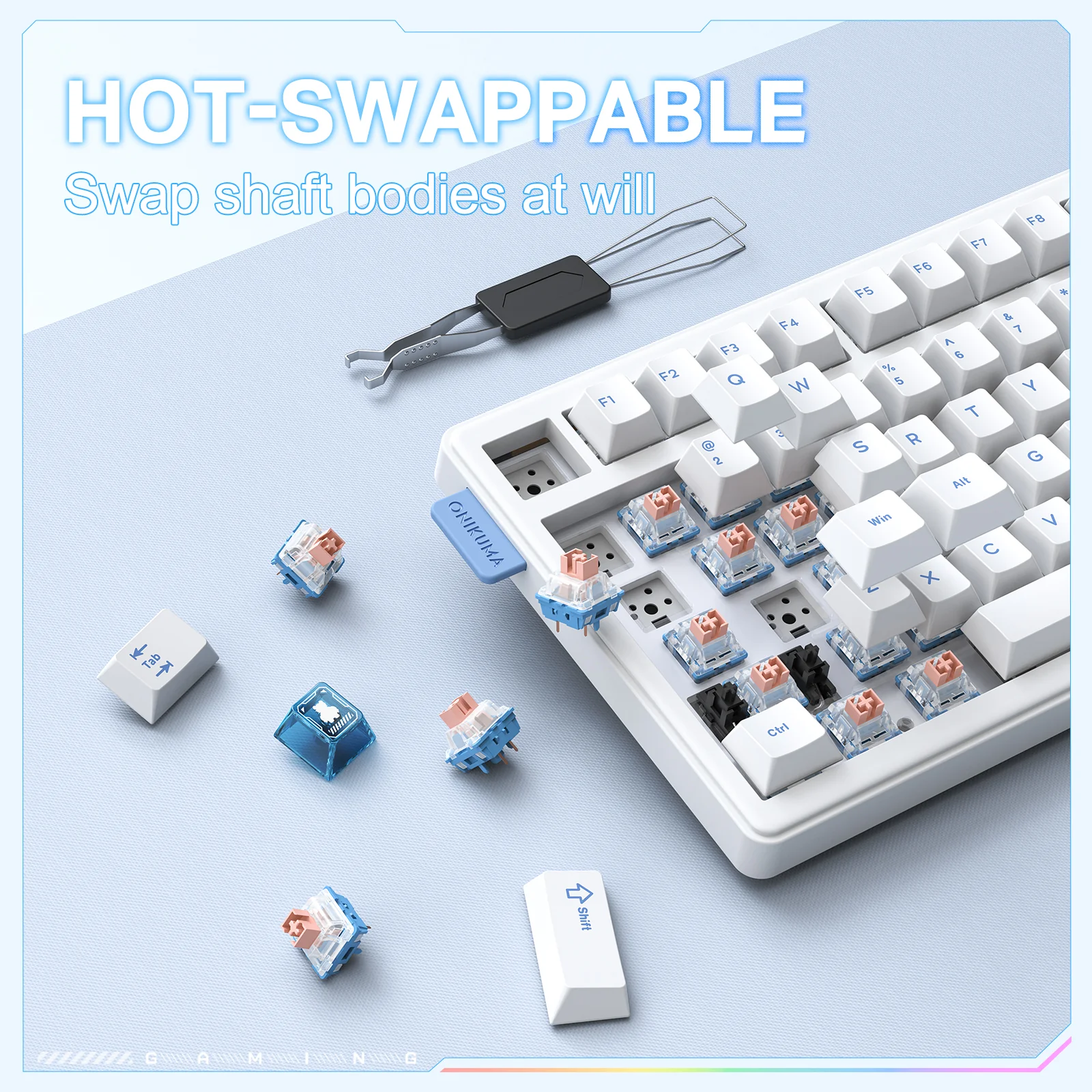 ONIKUMA MT706 81-key Triple-Mode Mechanical Keyboard - 1ms Gasket Mount for Esports - Image 4