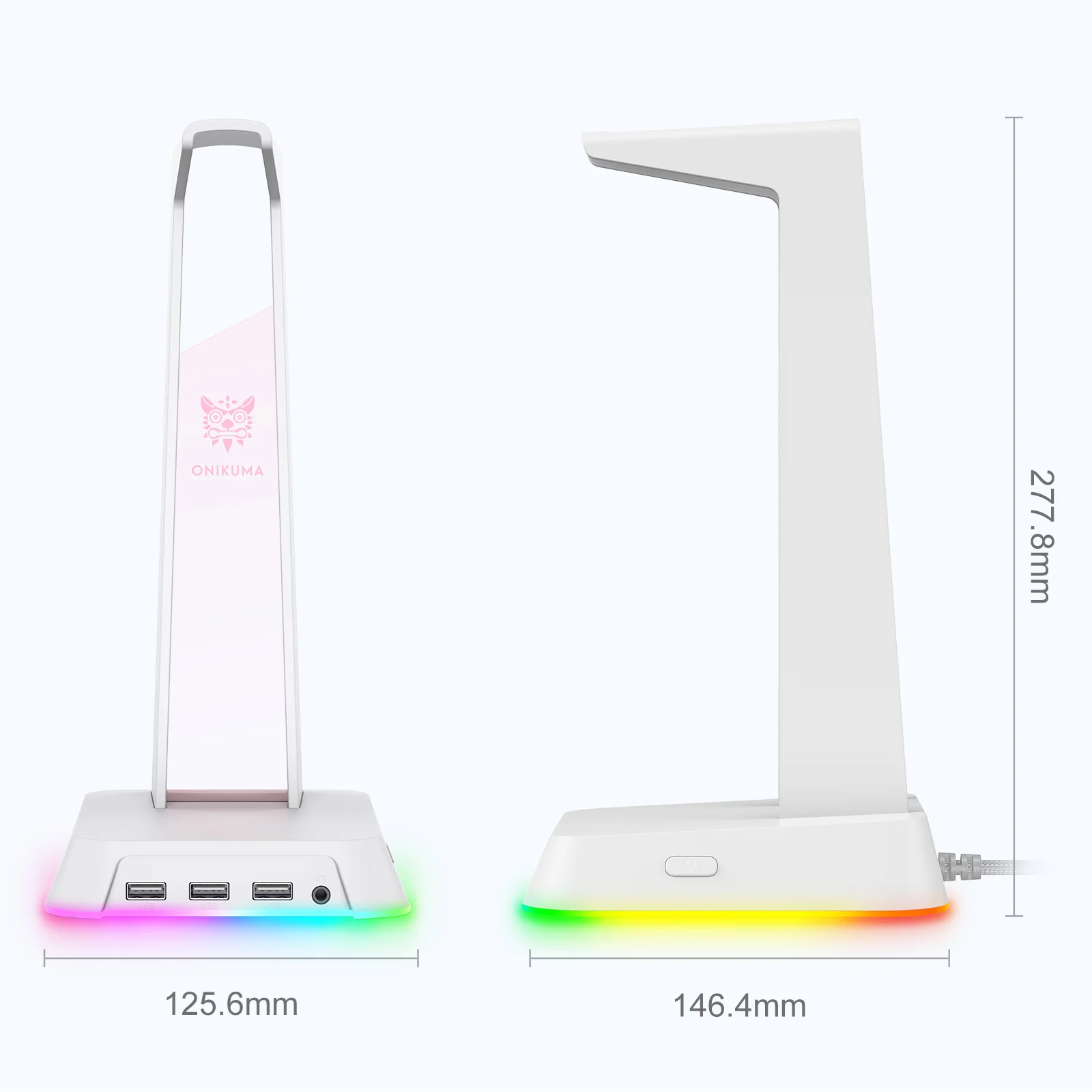 ONIKUMA ST2 RGB Gaming Headphone Stand with 3 USB and 3.5mm AUX Ports - Image 14
