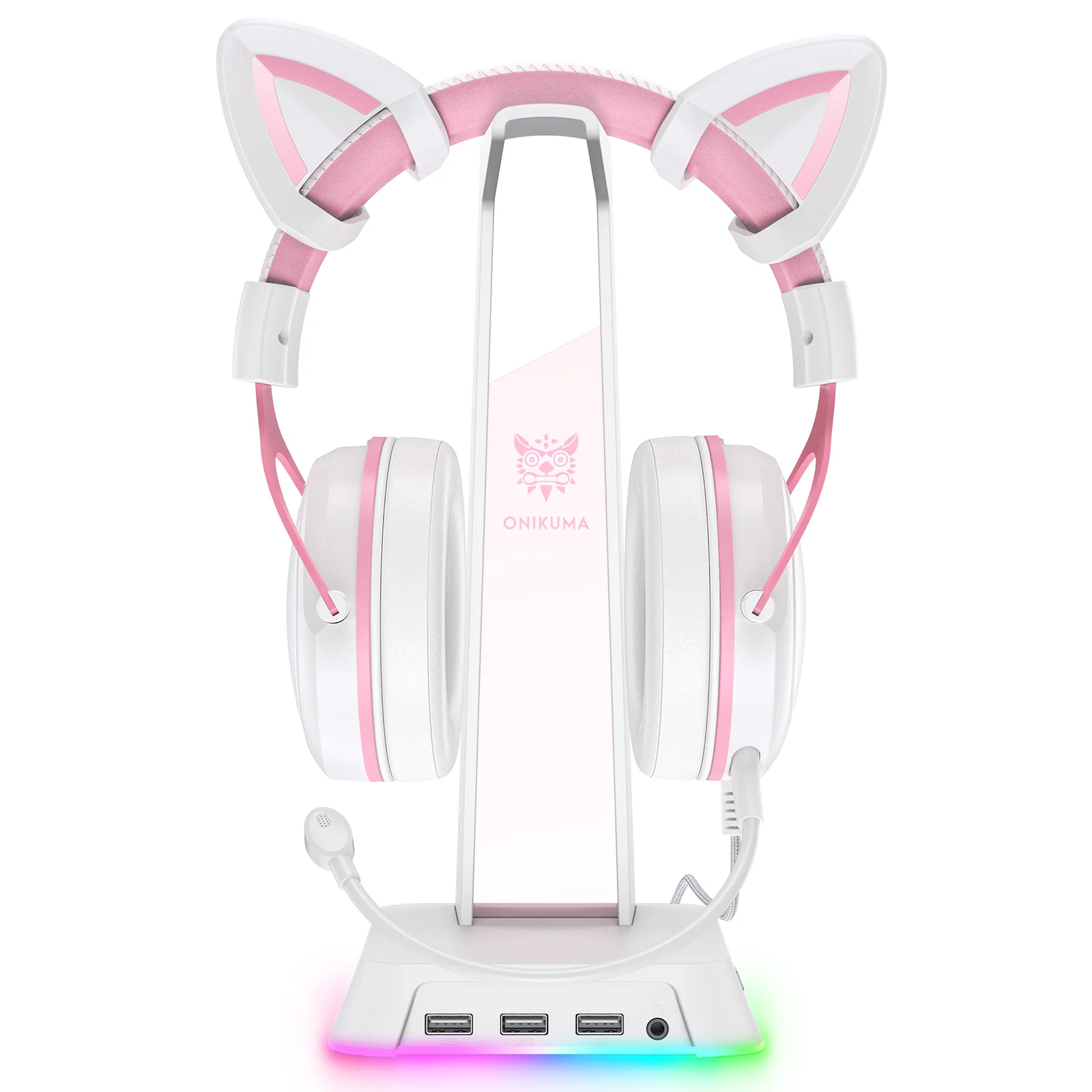 ONIKUMA ST2 RGB Gaming Headphone Stand with 3 USB and 3.5mm AUX Ports - Image 15