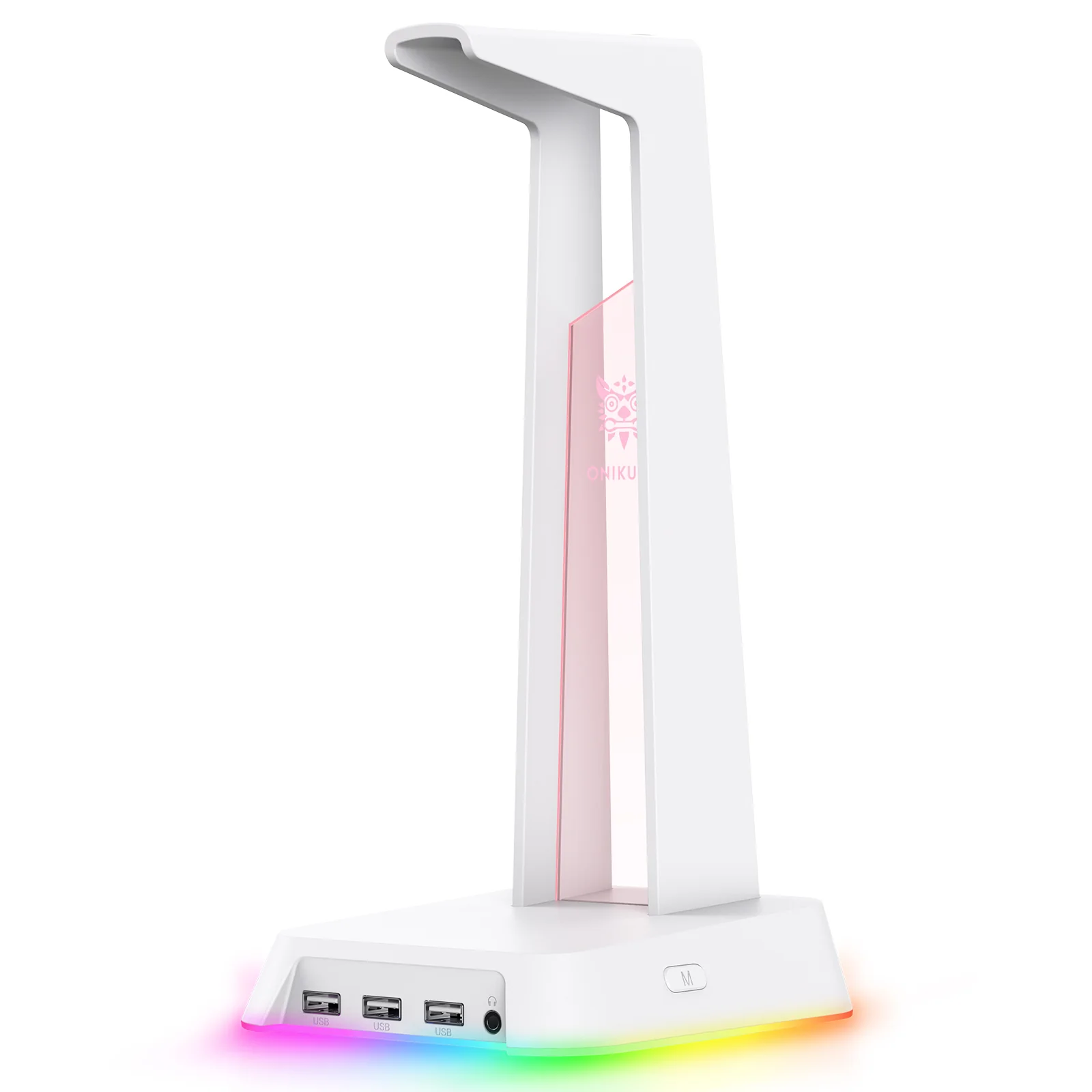 ONIKUMA ST2 RGB Gaming Headphone Stand with 3 USB and 3.5mm AUX Ports - Image 6