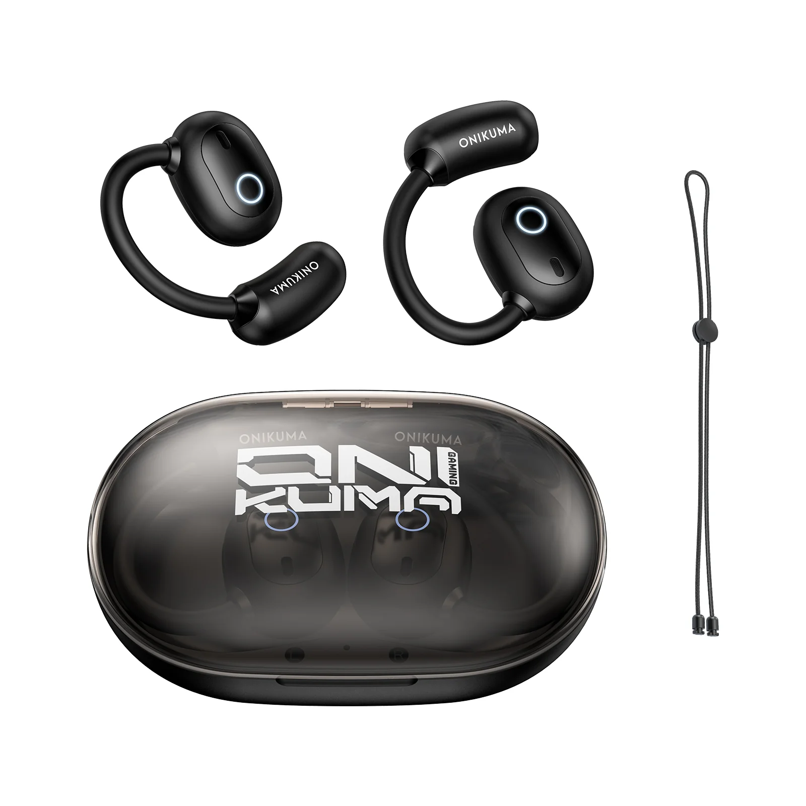 ONIKUMA T25 Wireless Earbuds,Bluetooth Headphones,Open Ear Headphones-HiFi Stereo, Clear Calls Mic,Ultra Comfort,Air Conduction,Smart Touch Control,30H Playback Earphones for Running&Workout-Black - Image 8