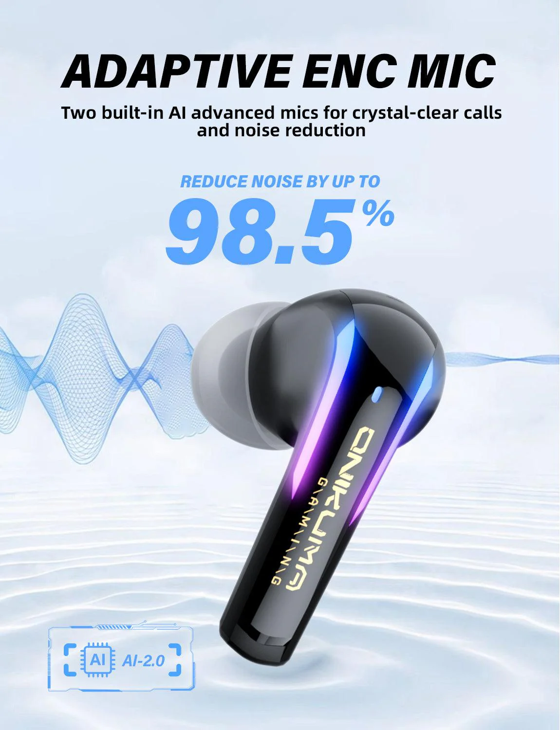 ONIKUMA T27 2.4G Wireless Gaming Earbuds with ENC Mic - Image 12