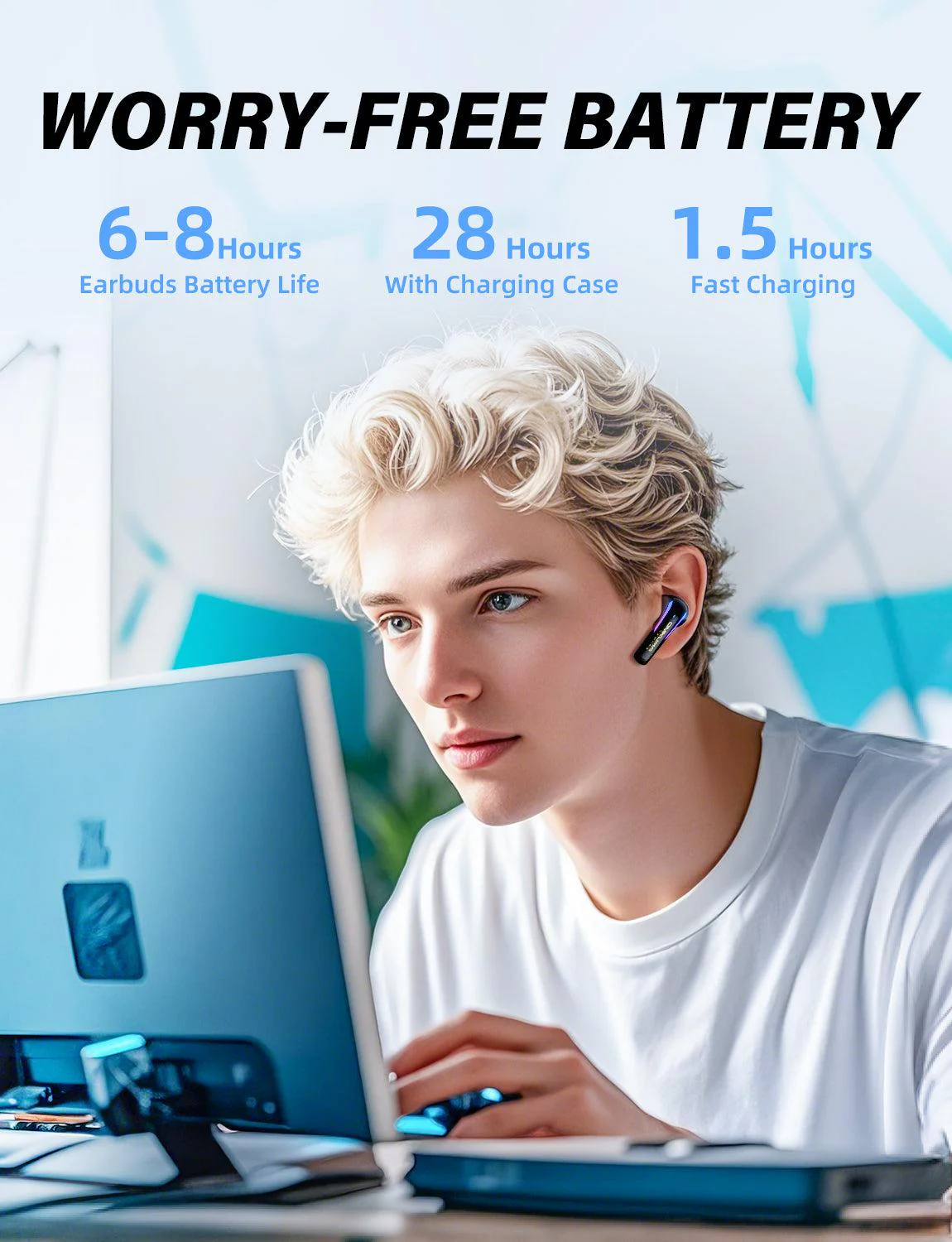 ONIKUMA T27 2.4G Wireless Gaming Earbuds with ENC Mic - Image 14