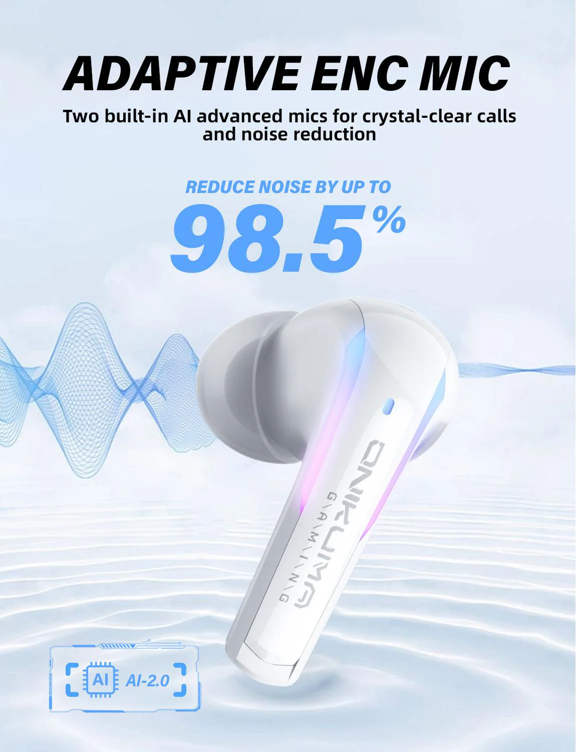 ONIKUMA T27 2.4G Wireless Gaming Earbuds with ENC Mic - Image 5