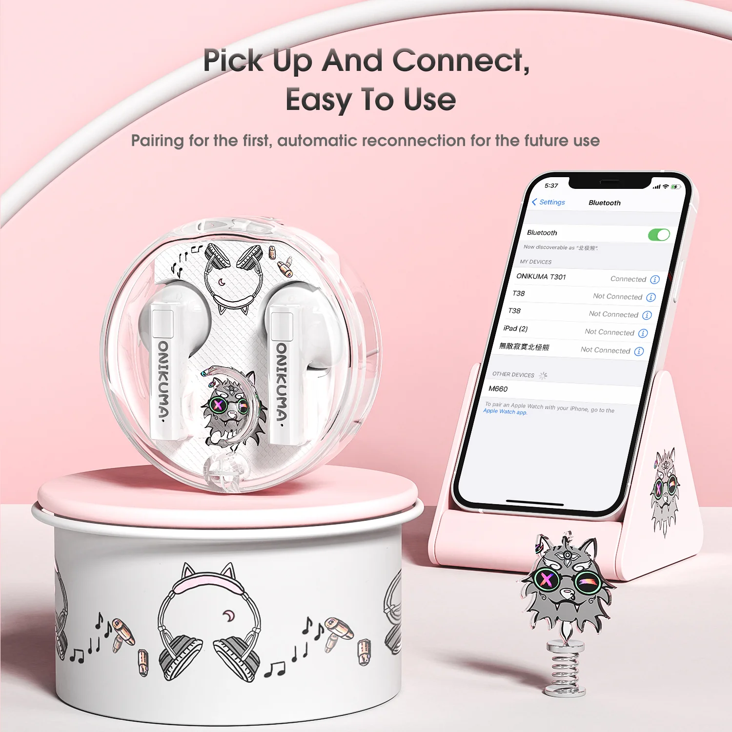 ONIKUMA T301 TWS Cartoon Earphone Touch Control Wireless Bluetooth-compatible 5.3 Headset Sports Earbuds Gaming Headset Gamer With Mic - Image 14