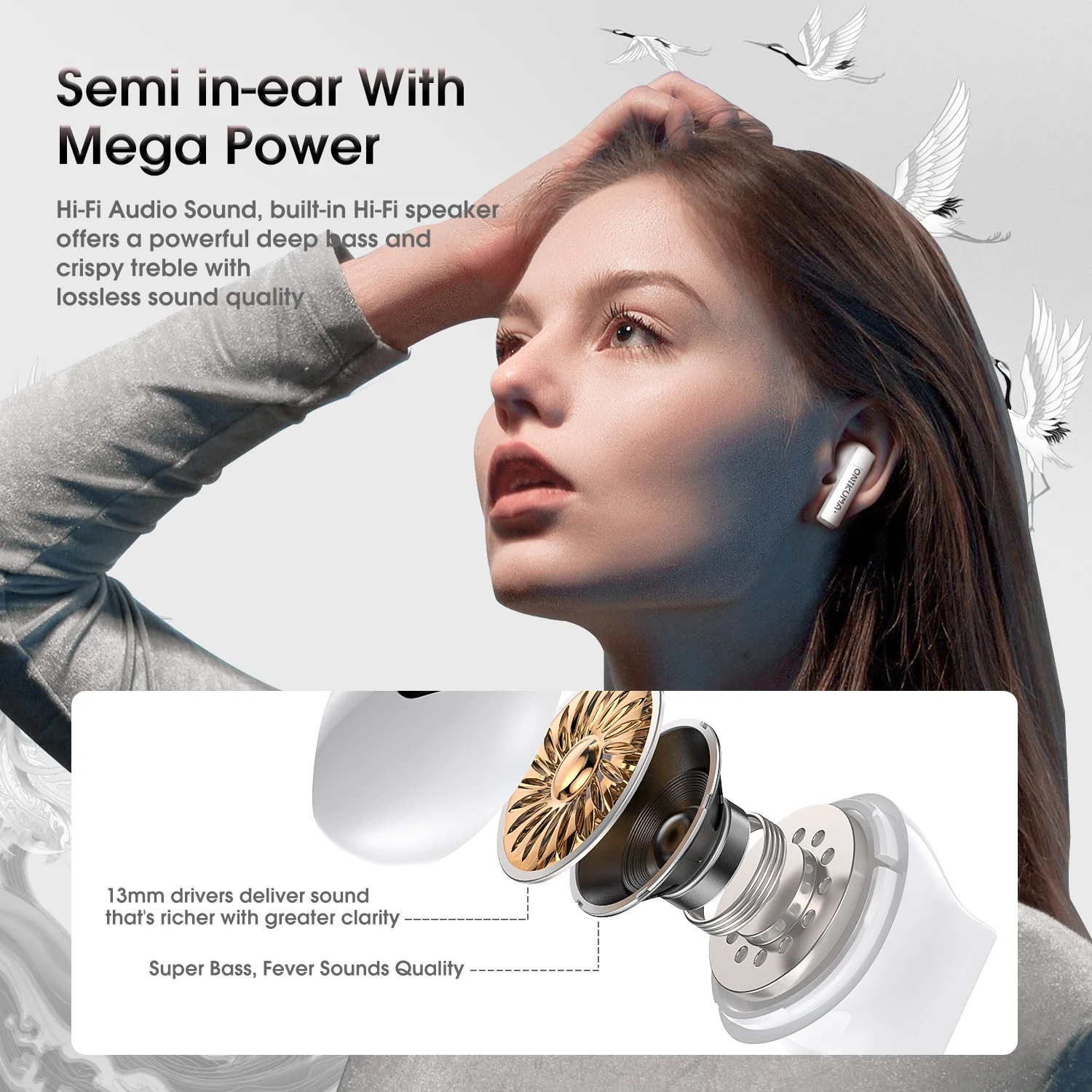 ONIKUMA T301 TWS Cartoon Earphone Touch Control Wireless Bluetooth-compatible 5.3 Headset Sports Earbuds Gaming Headset Gamer With Mic - Image 17