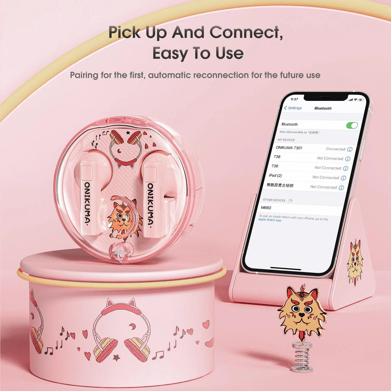 ONIKUMA T301 TWS Cartoon Earphone Touch Control Wireless Bluetooth-compatible 5.3 Headset Sports Earbuds Gaming Headset Gamer With Mic - Image 5