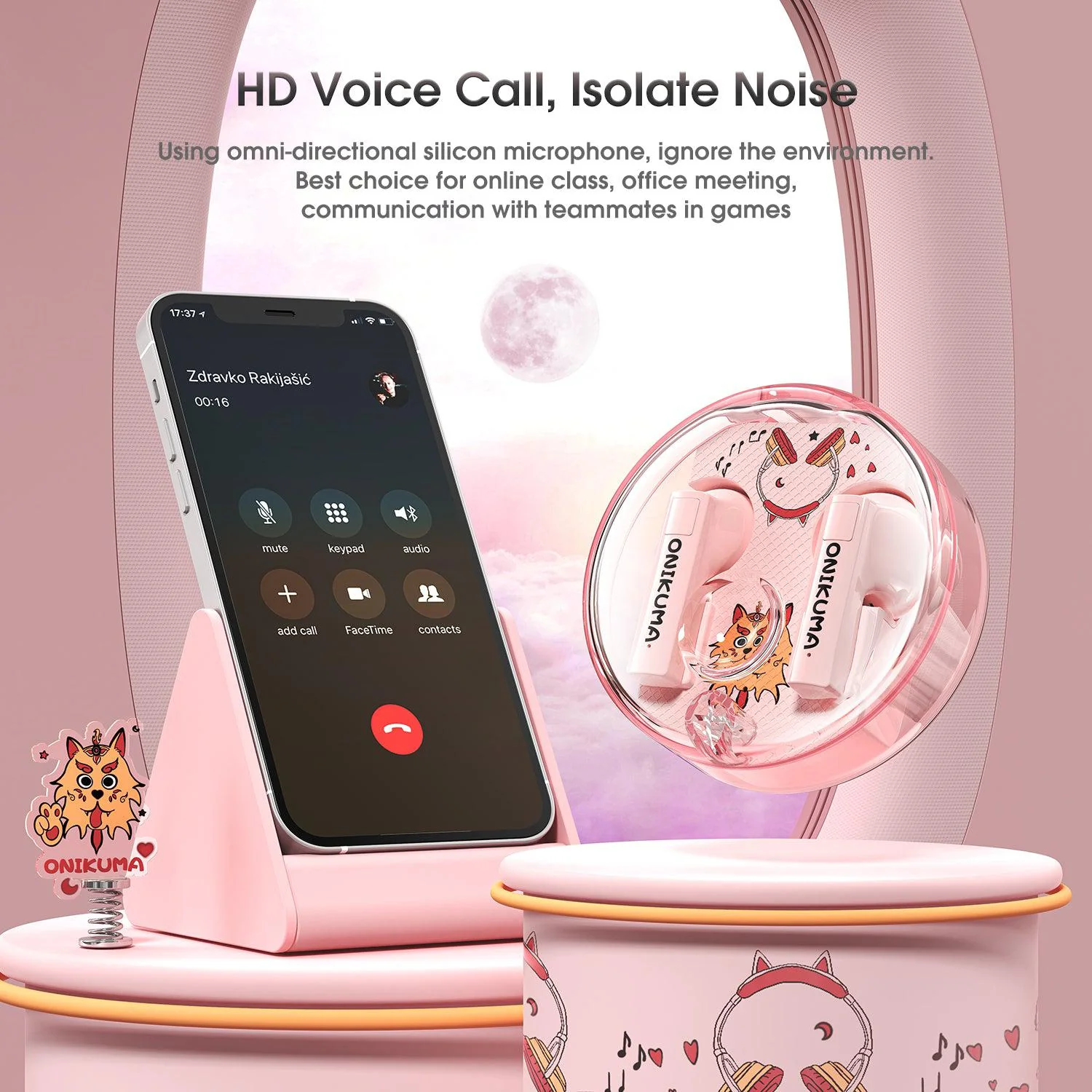 ONIKUMA T301 TWS Cartoon Earphone Touch Control Wireless Bluetooth-compatible 5.3 Headset Sports Earbuds Gaming Headset Gamer With Mic - Image 7
