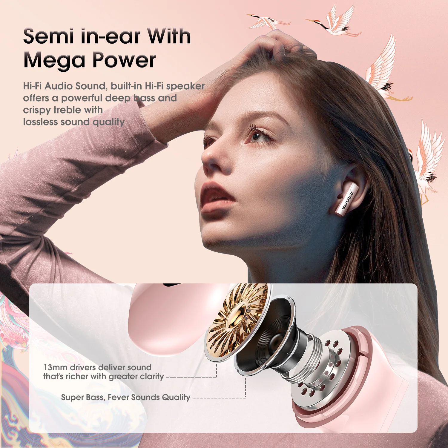 ONIKUMA T301 TWS Cartoon Earphone Touch Control Wireless Bluetooth-compatible 5.3 Headset Sports Earbuds Gaming Headset Gamer With Mic - Image 9