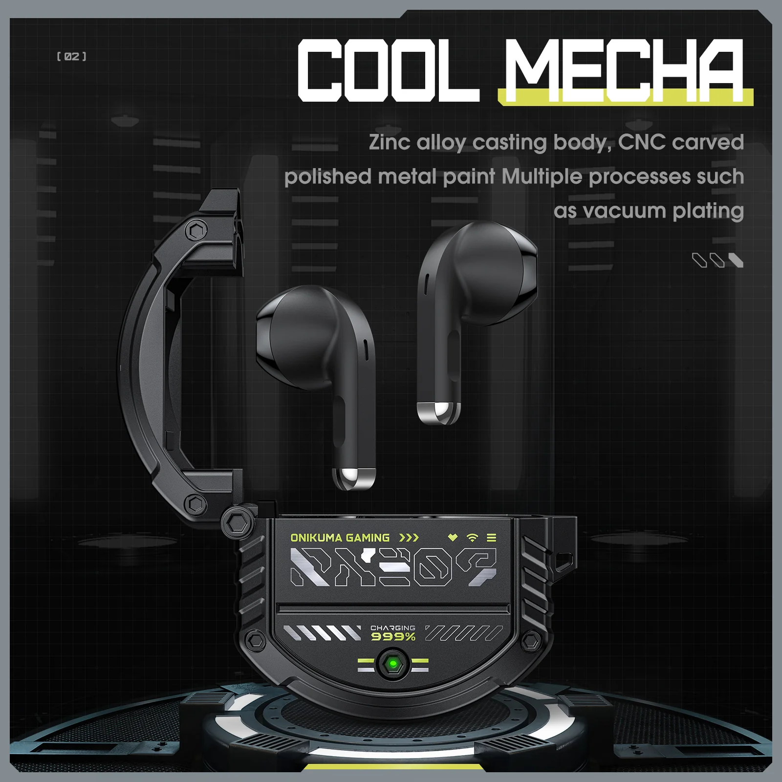 ONIKUMA T309 Mechanical Bluetooth Earphone, High Sensitivity Wireless Noise Cancelling Gaming Headphone - Image 3