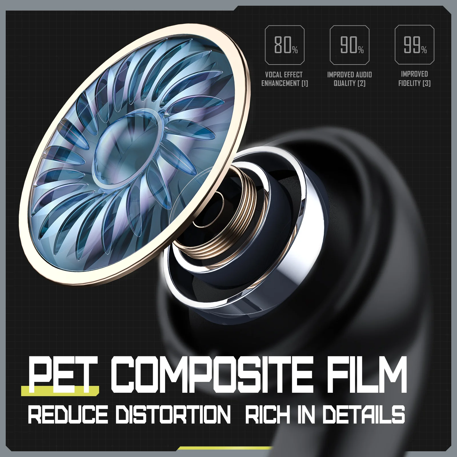 ONIKUMA T309 Mechanical Bluetooth Earphone, High Sensitivity Wireless Noise Cancelling Gaming Headphone - Image 5