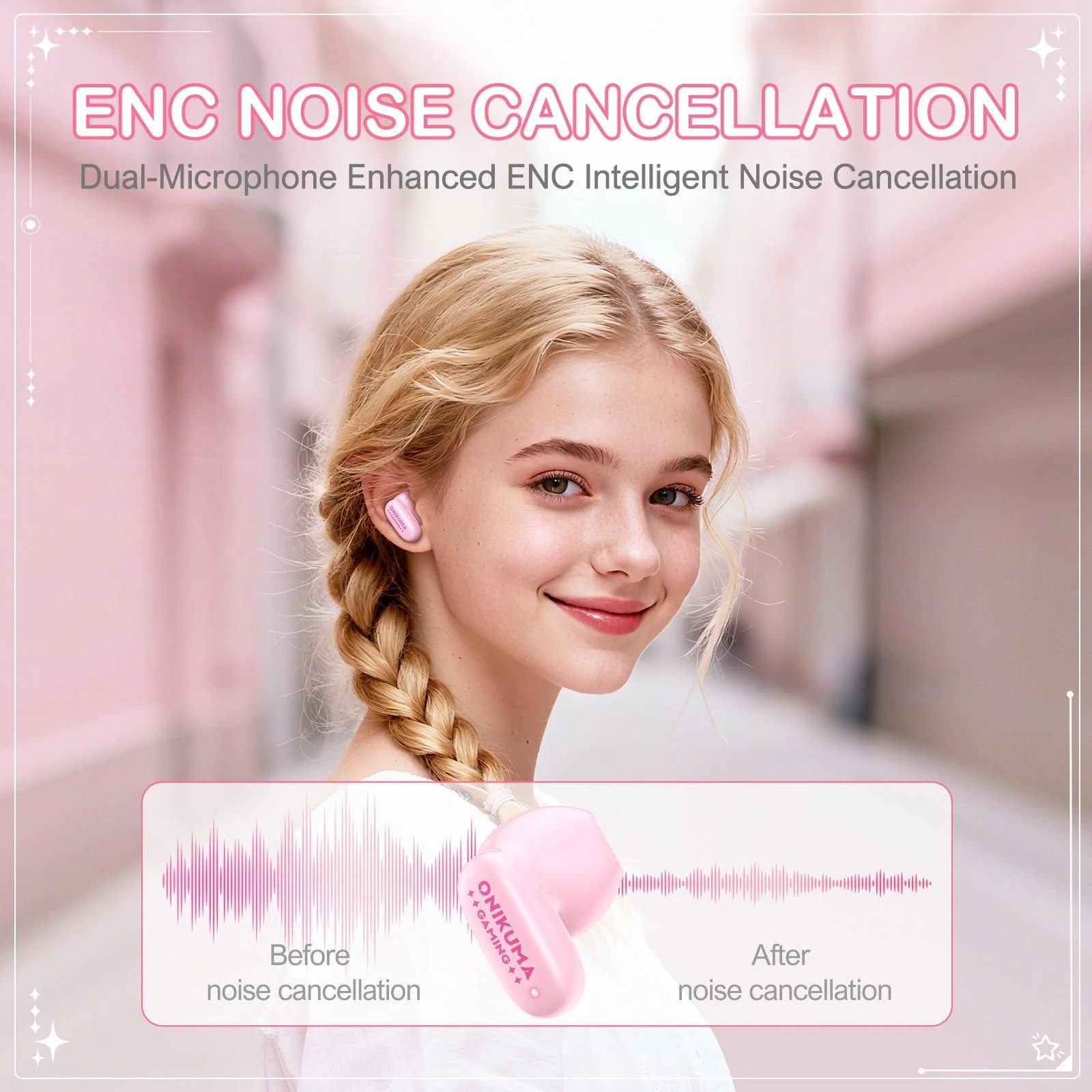ONIKUMA TX603 Wireless Neckband Earphones - Fashion Face Swapping Design, Low Latency Gaming & ENC Noise Cancellation - Image 10
