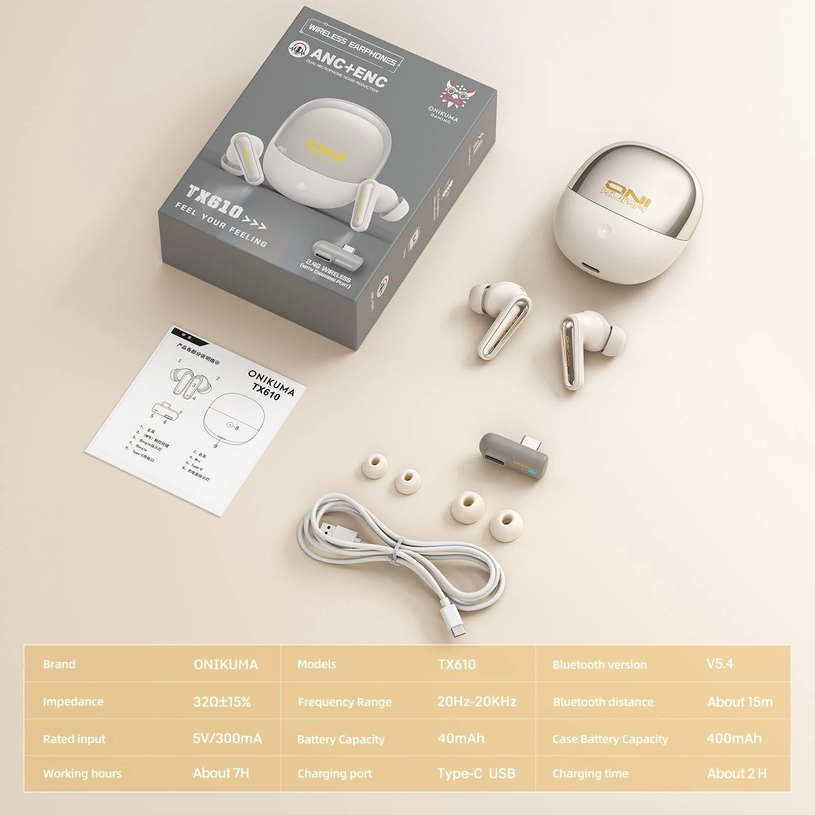 ONIKUMA TX610 Gaming Earbuds - Dual-Mode ANC with 30ms Ultra-Low Latency - Image 15
