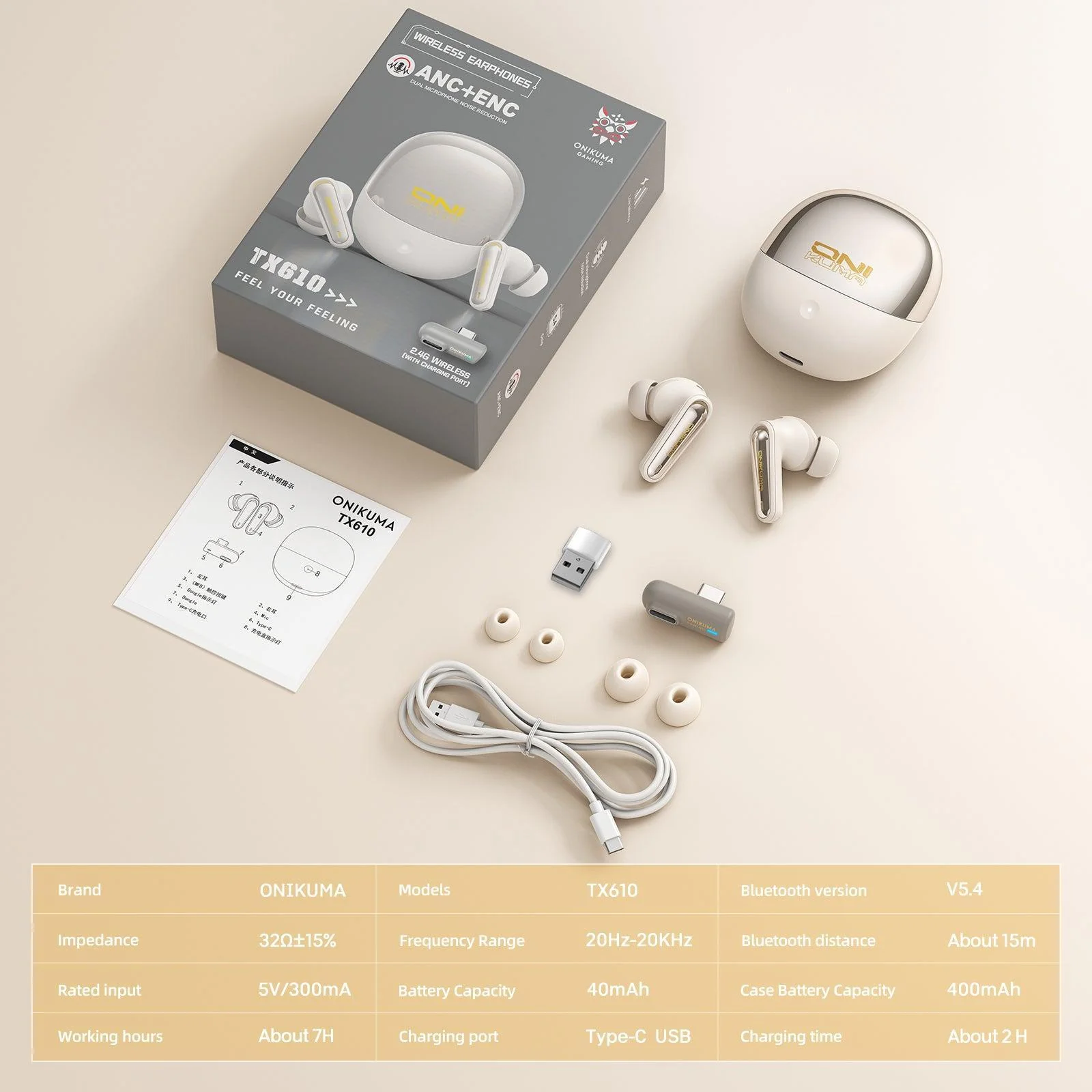 ONIKUMA TX610 Gaming Earbuds - Dual-Mode ANC with 30ms Ultra-Low Latency - Image 16
