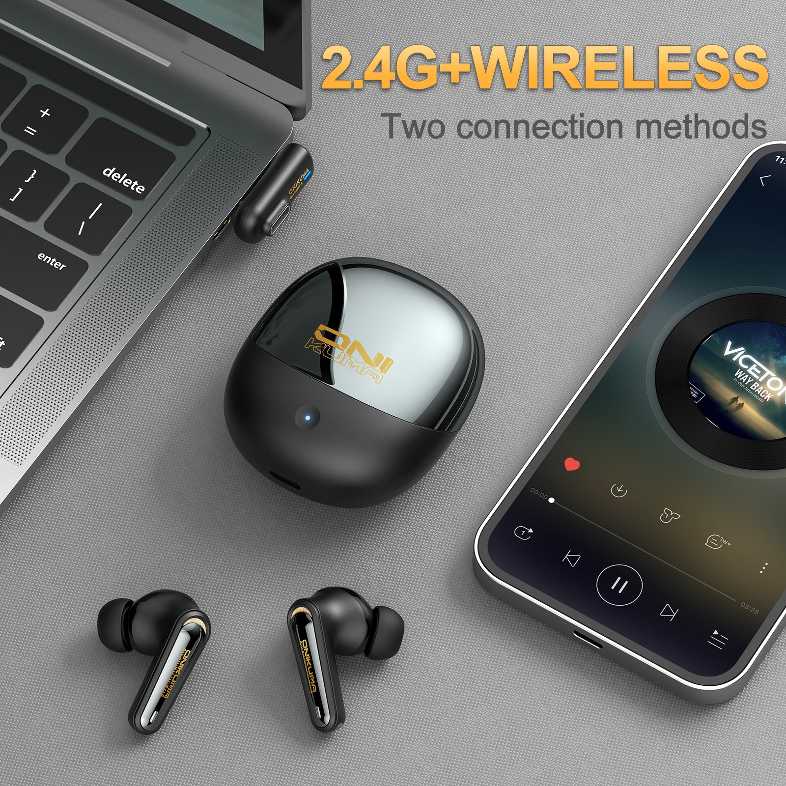 ONIKUMA TX610 Gaming Earbuds - Dual-Mode ANC with 30ms Ultra-Low Latency - Image 3