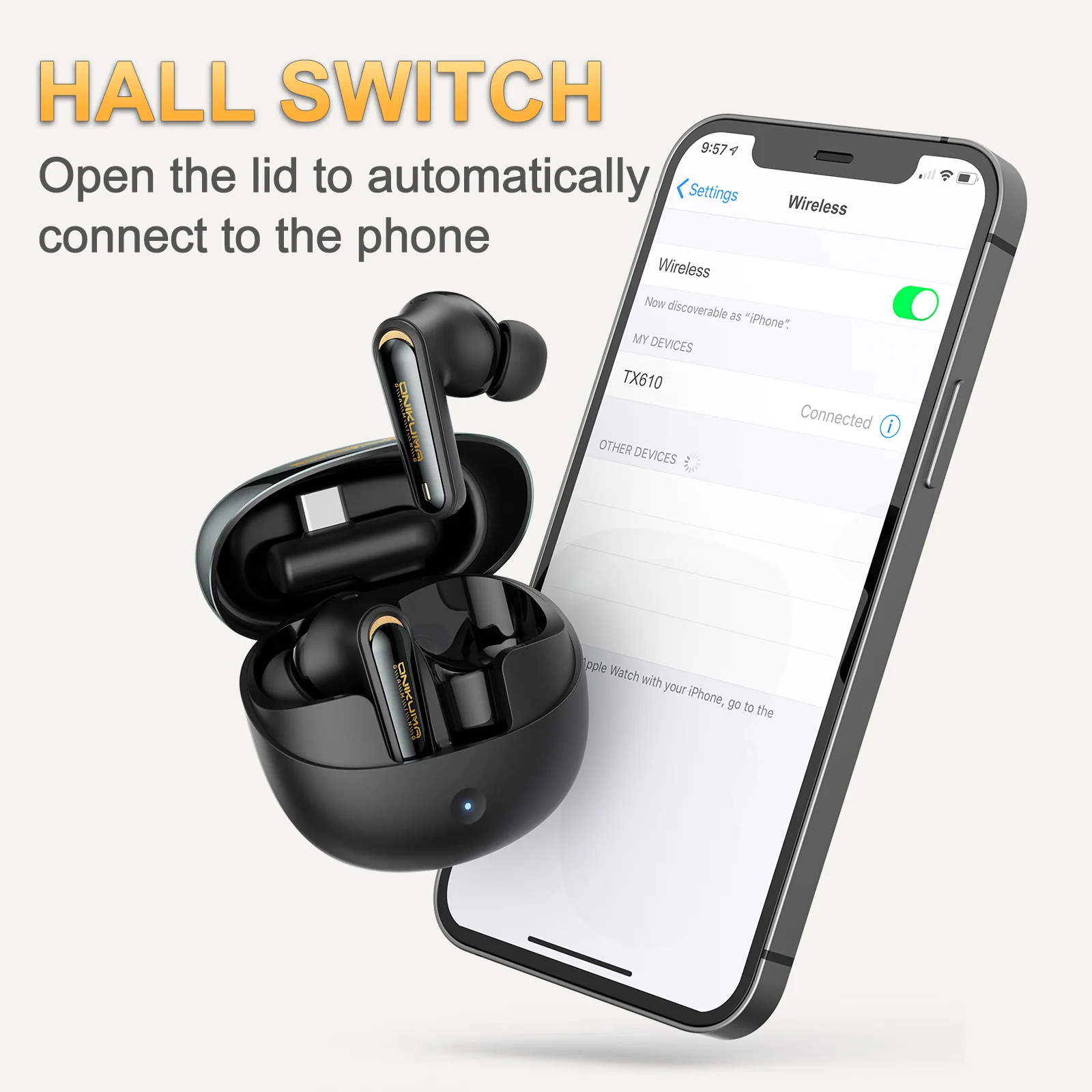 ONIKUMA TX610 Gaming Earbuds - Dual-Mode ANC with 30ms Ultra-Low Latency - Image 4