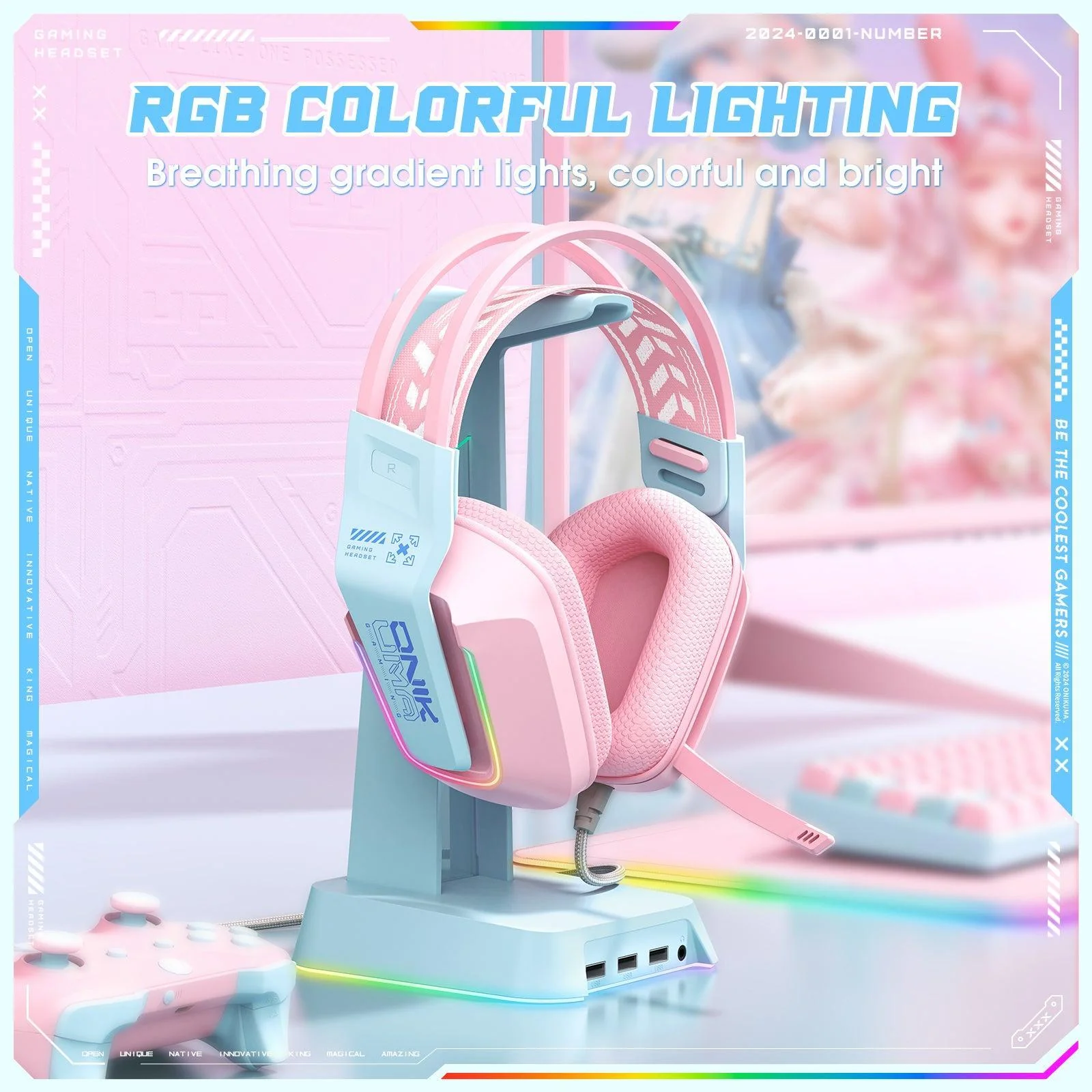 ONIKUMA X13 RGB Gaming Headset - 50mm Drivers, 120° Adjustable Mic, Multi-Color Options - Image 12