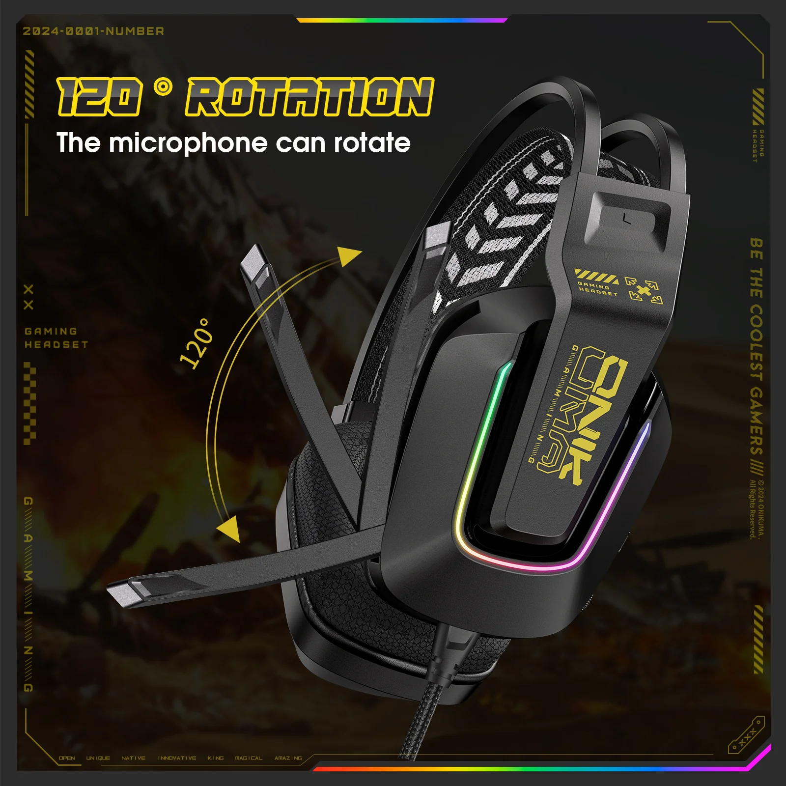 ONIKUMA X13 RGB Gaming Headset - 50mm Drivers, 120° Adjustable Mic, Multi-Color Options - Image 19