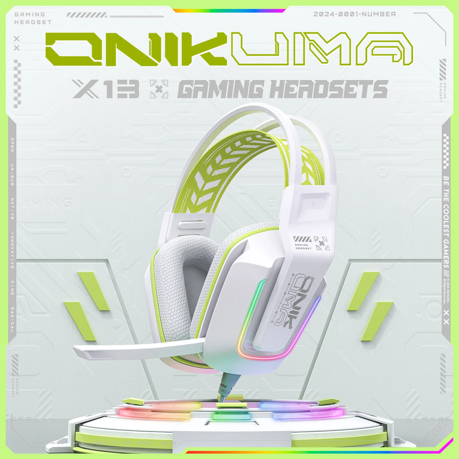 ONIKUMA X13 RGB Gaming Headset - 50mm Drivers, 120° Adjustable Mic, Multi-Color Options - Image 2