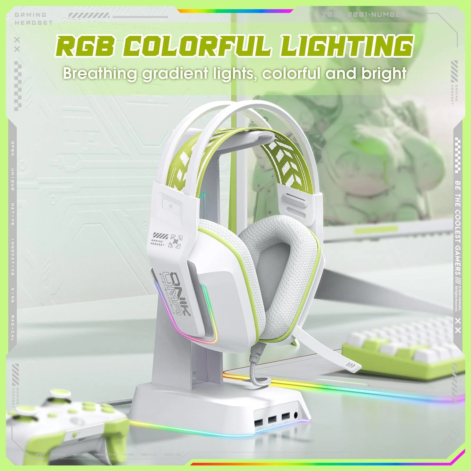 ONIKUMA X13 RGB Gaming Headset - 50mm Drivers, 120° Adjustable Mic, Multi-Color Options - Image 4