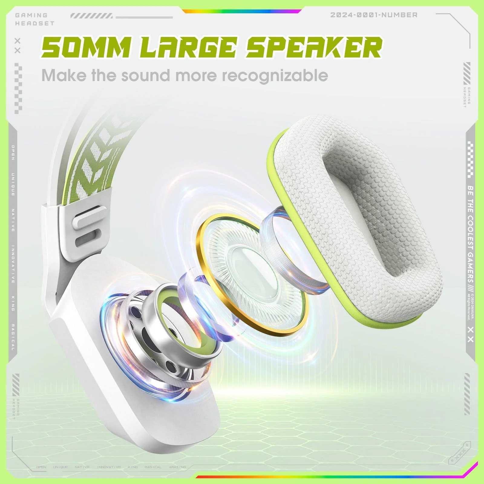 ONIKUMA X13 RGB Gaming Headset - 50mm Drivers, 120° Adjustable Mic, Multi-Color Options - Image 5