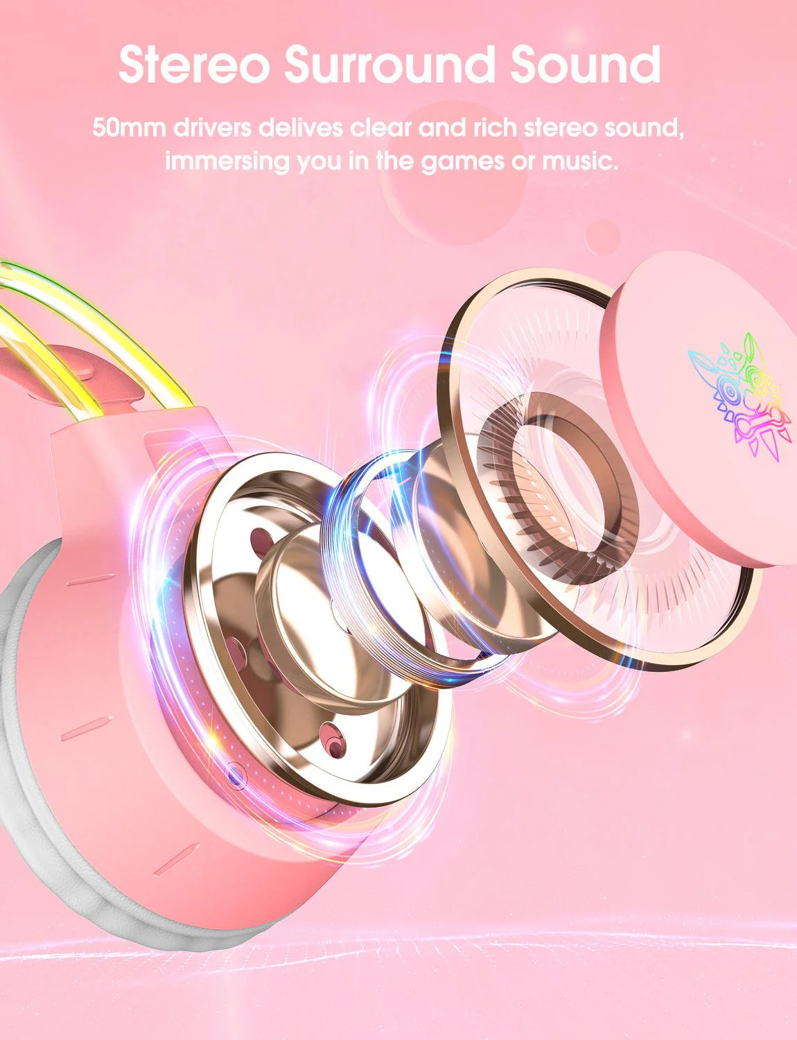 ONIKUMA X15 PRO Cat Ear Headphones, Double-Head Beam Noise Cancelling Microphone Durable Stereo Surround Gaming Headphones RGB Audifonos Alambricos Gaming Headset - Image 13