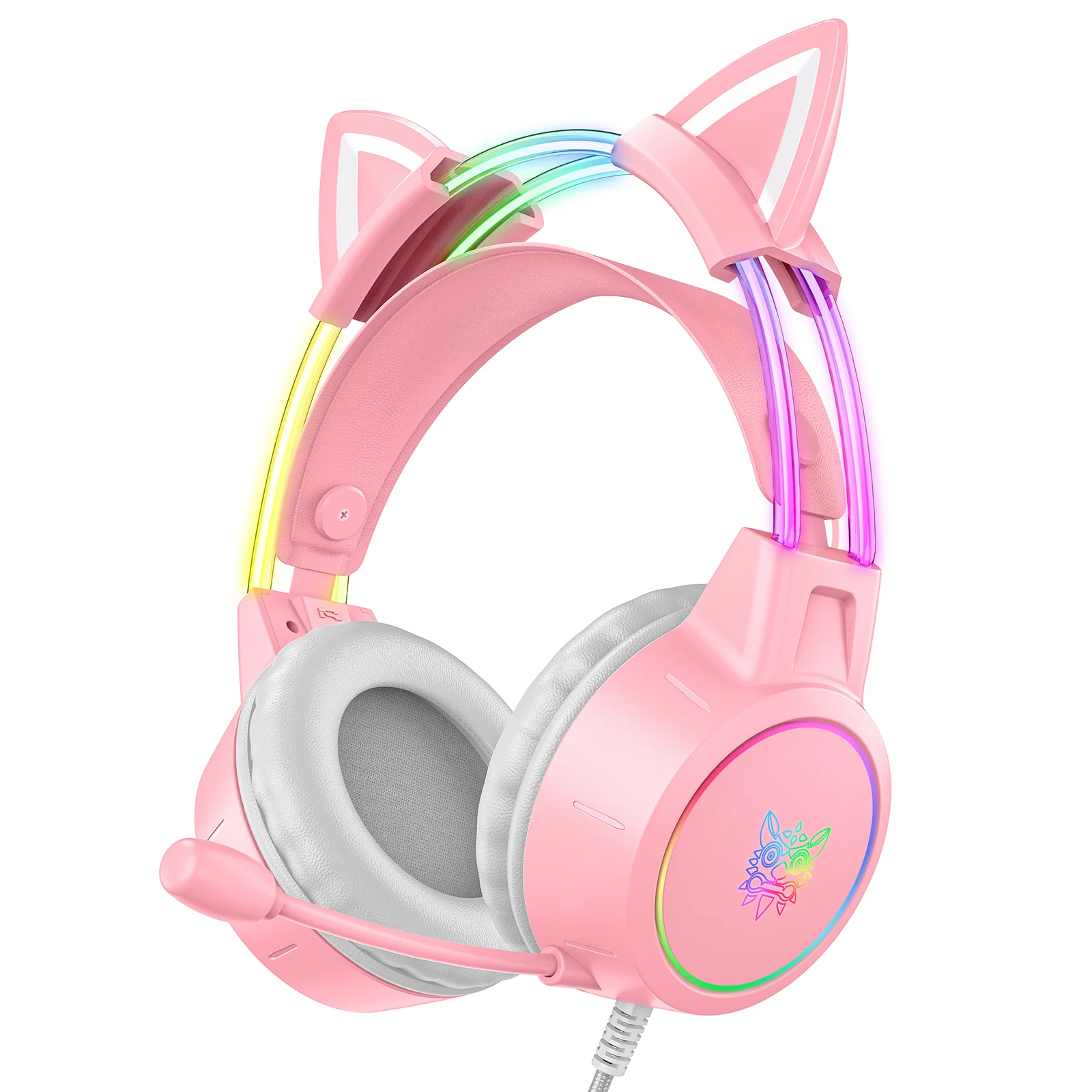 ONIKUMA X15 PRO Cat Ear Headphones, Double-Head Beam Noise Cancelling Microphone Durable Stereo Surround Gaming Headphones RGB Audifonos Alambricos Gaming Headset - Image 8