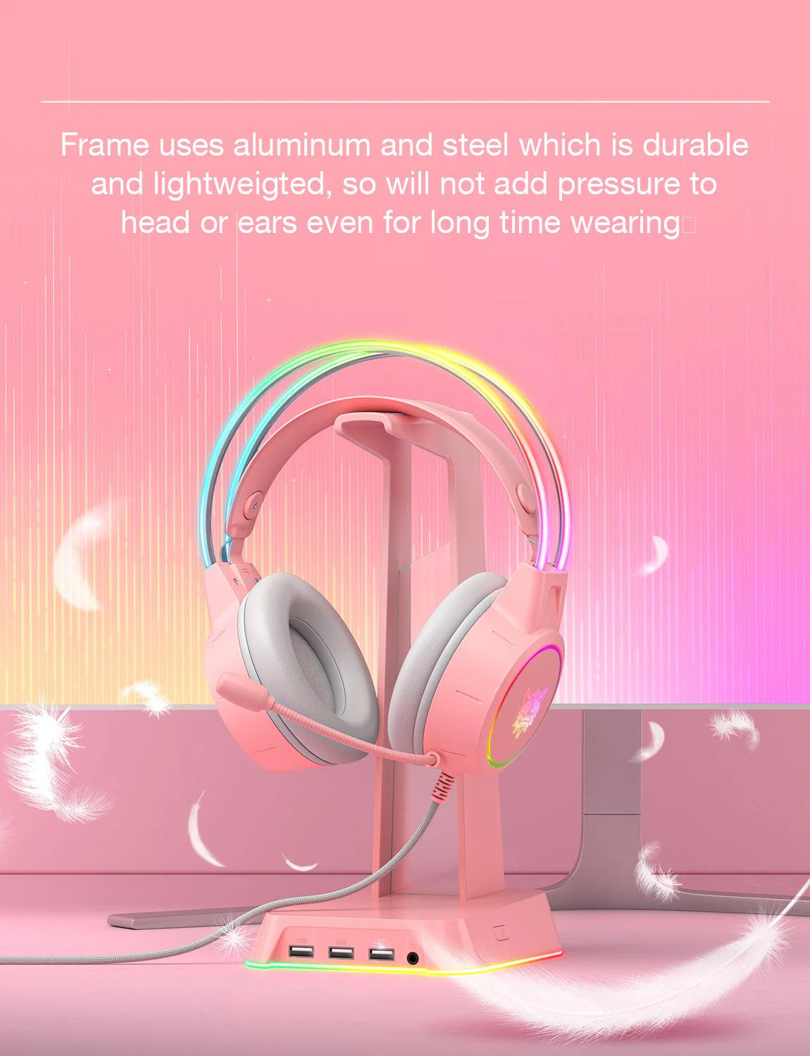ONIKUMA X15 PRO RGB Light Double-Head Beam Noise Cancelling Microphone Gaming Headphones with microphone 3.5 mm wired headset for PC XBOX PS4 - Image 3