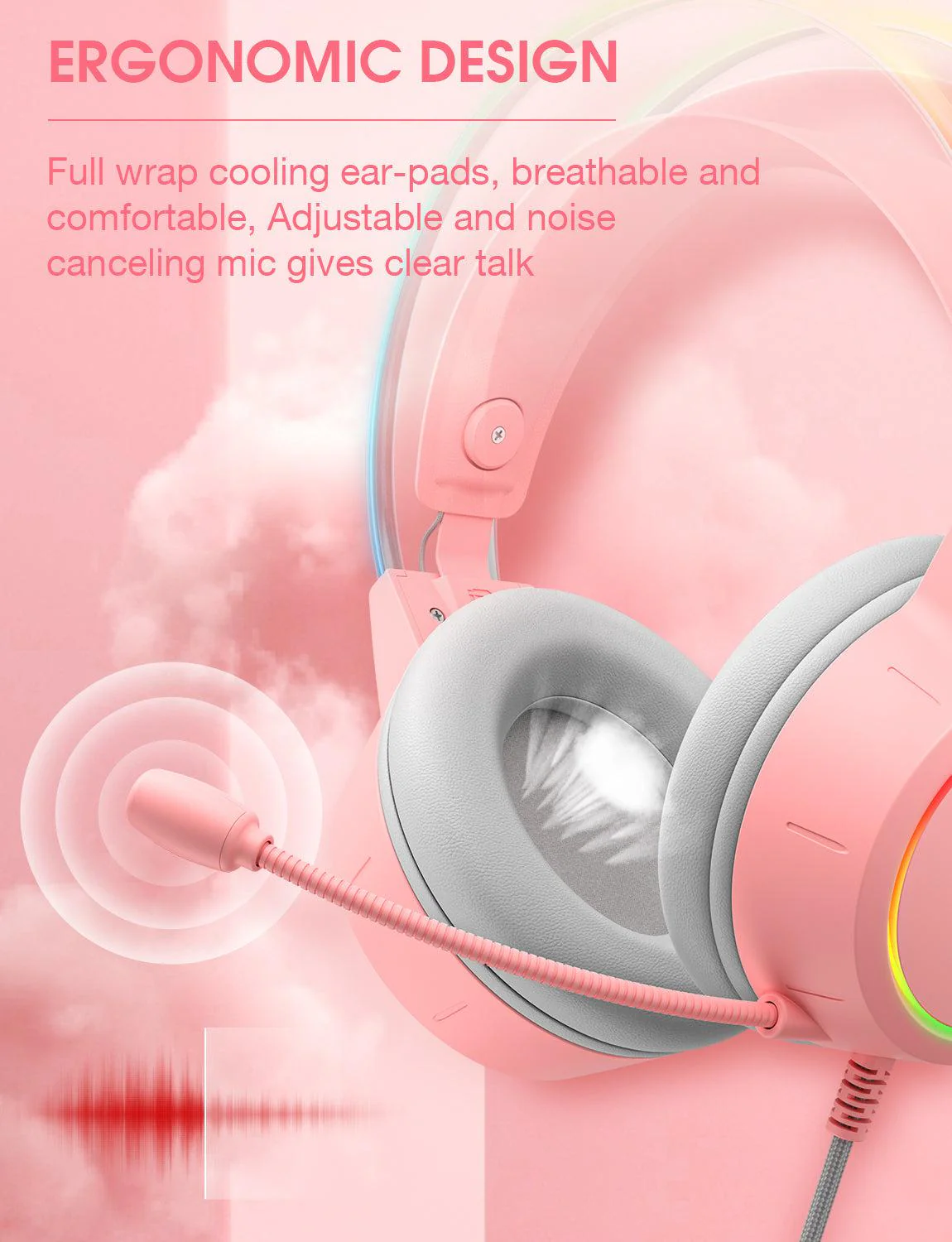 ONIKUMA X15 PRO RGB Light Double-Head Beam Noise Cancelling Microphone Gaming Headphones with microphone 3.5 mm wired headset for PC XBOX PS4 - Image 5