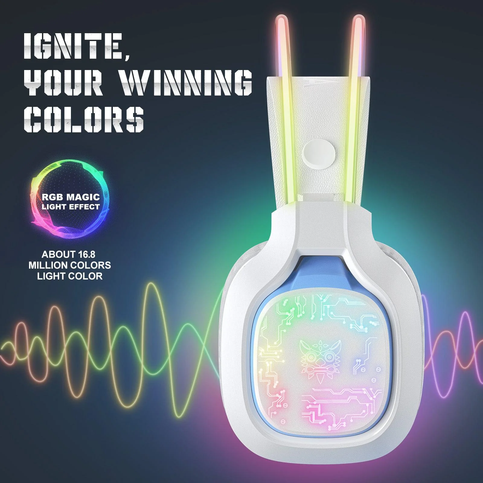 ONIKUMA X22 USB + 3.5mm Cool RGB Dynamic Light Wired Gaming Headset with Mic, Cable 1.8m - Image 3