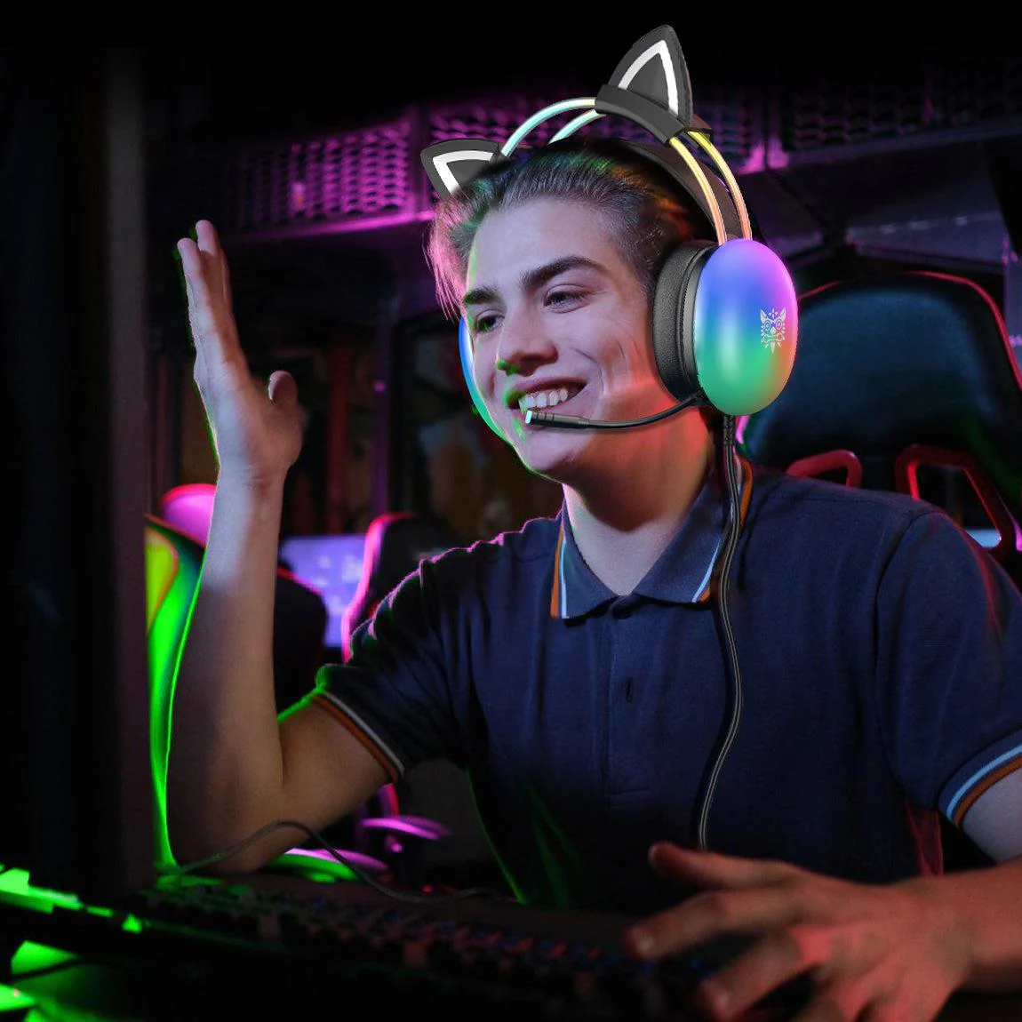 ONIKUMA X25 Cat Ear RGB Gaming Headset - Image 16