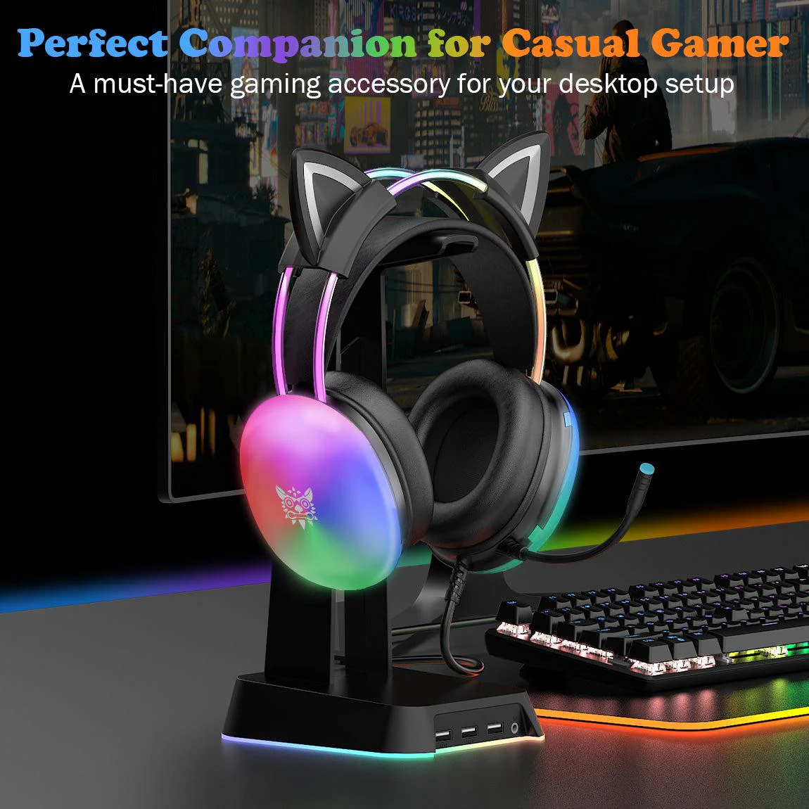ONIKUMA X25 Cat Ear RGB Gaming Headset - Image 18