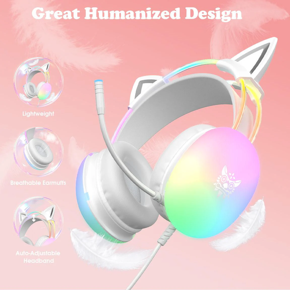 ONIKUMA X25 Cat Ear RGB Gaming Headset - Image 5
