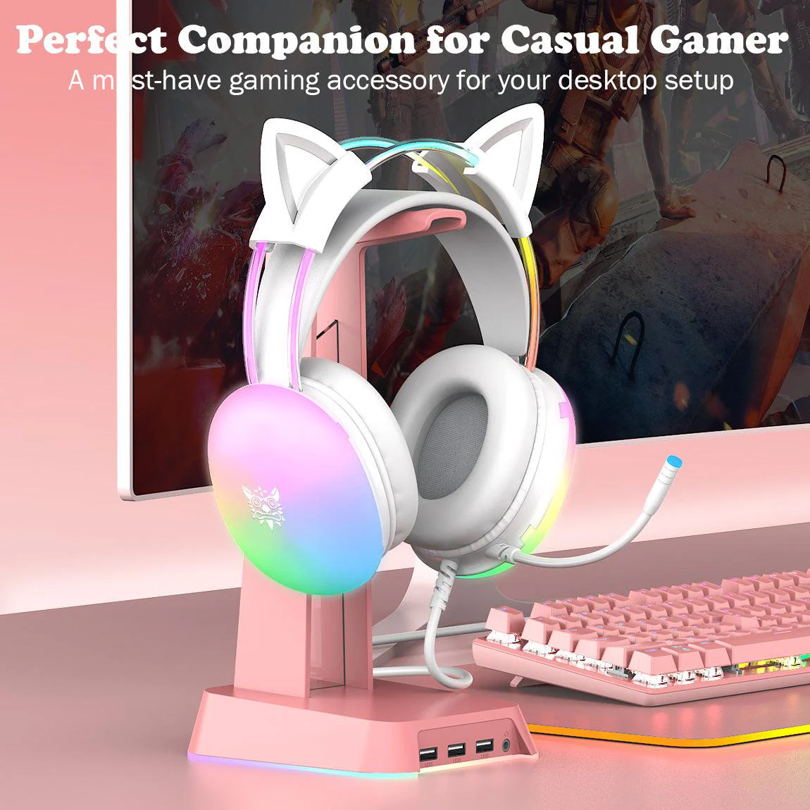 ONIKUMA X25 Cat Ear RGB Gaming Headset - Image 9