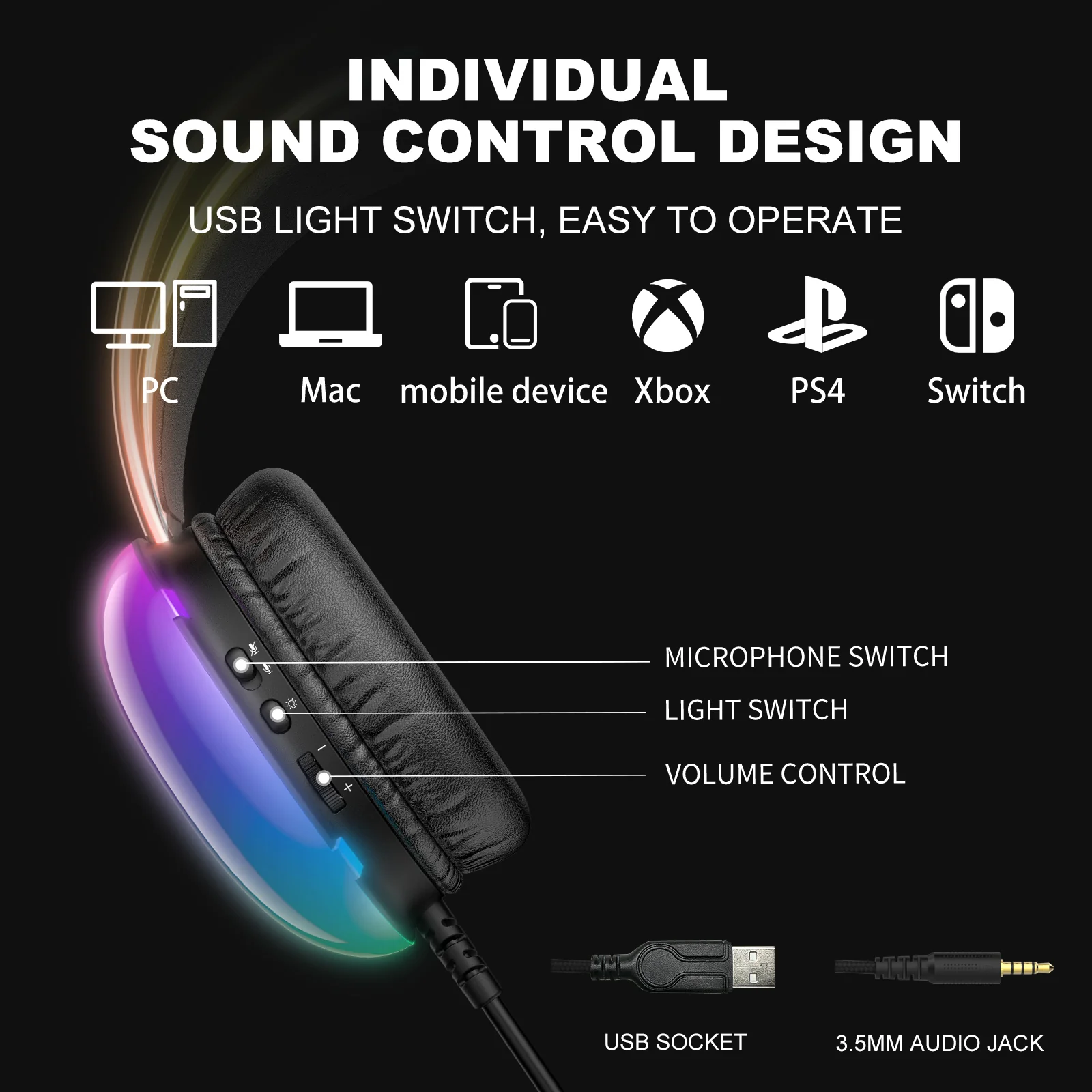 ONIKUMA X25 RGB Gaming Headset - Image 16