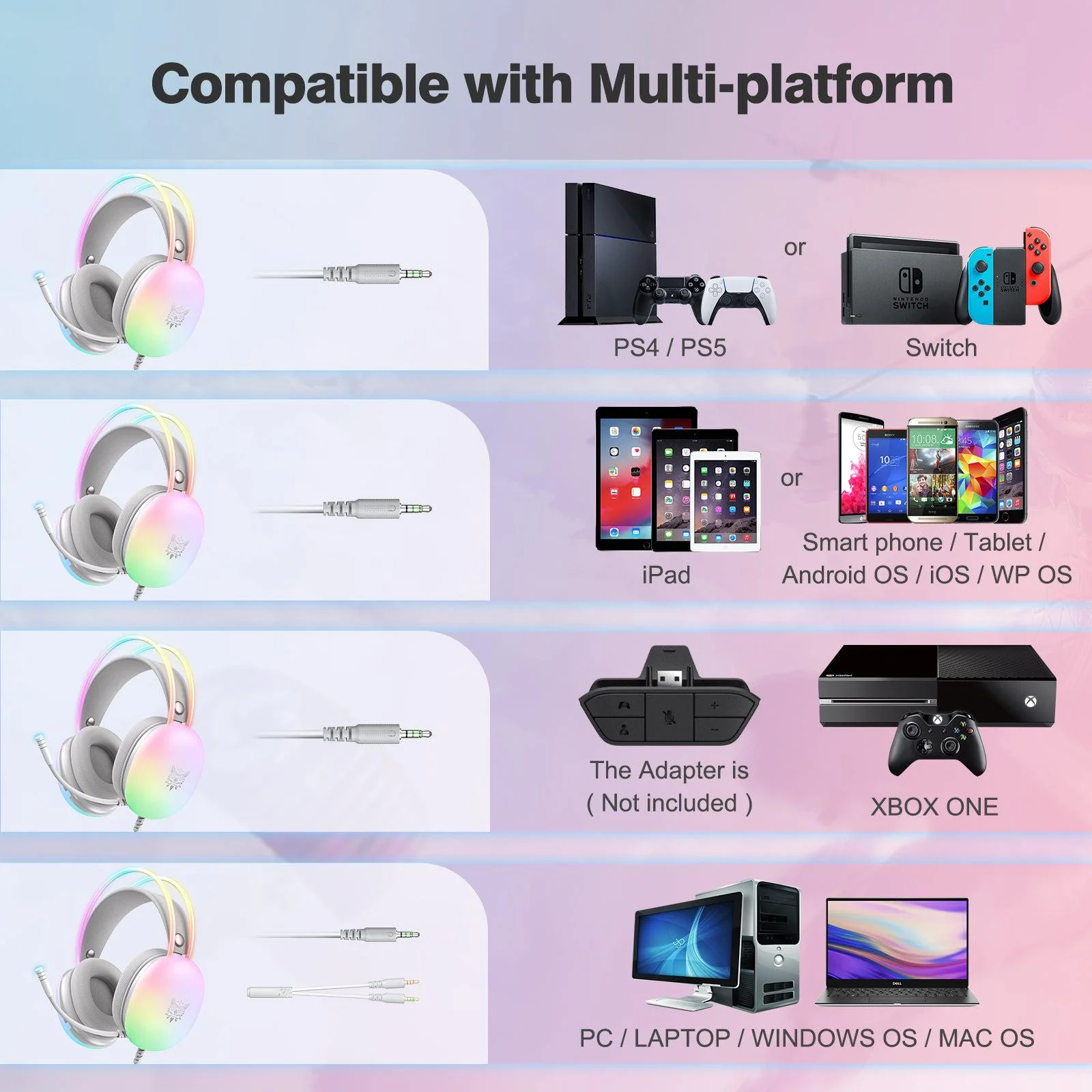 ONIKUMA X25 RGB Gaming Headset - Image 8