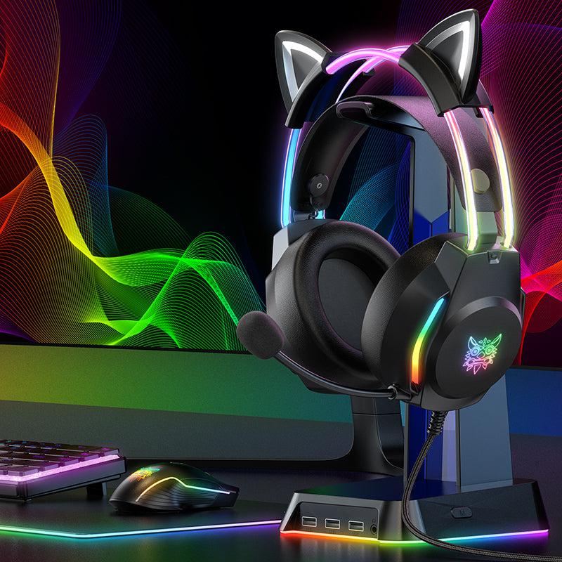 ONIKUMA X26 Head-mounted Headset RGB Light With Cat's Ears Glow, Gaming Headset - Image 10