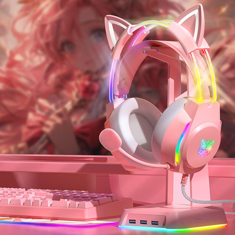 ONIKUMA X26 Head-mounted Headset RGB Light With Cat's Ears Glow, Gaming Headset - Image 5
